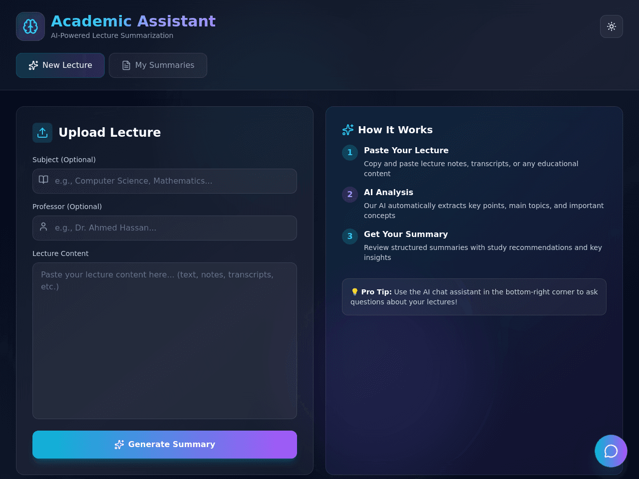 Lecture Summary Portal