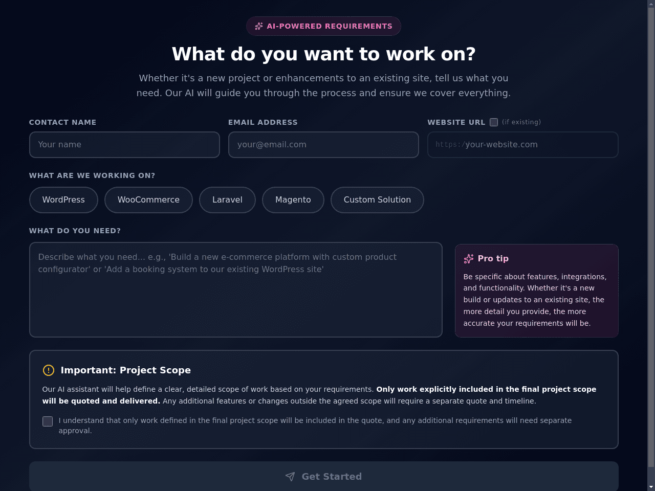 AI PROJECT SCOPE GENERATOR