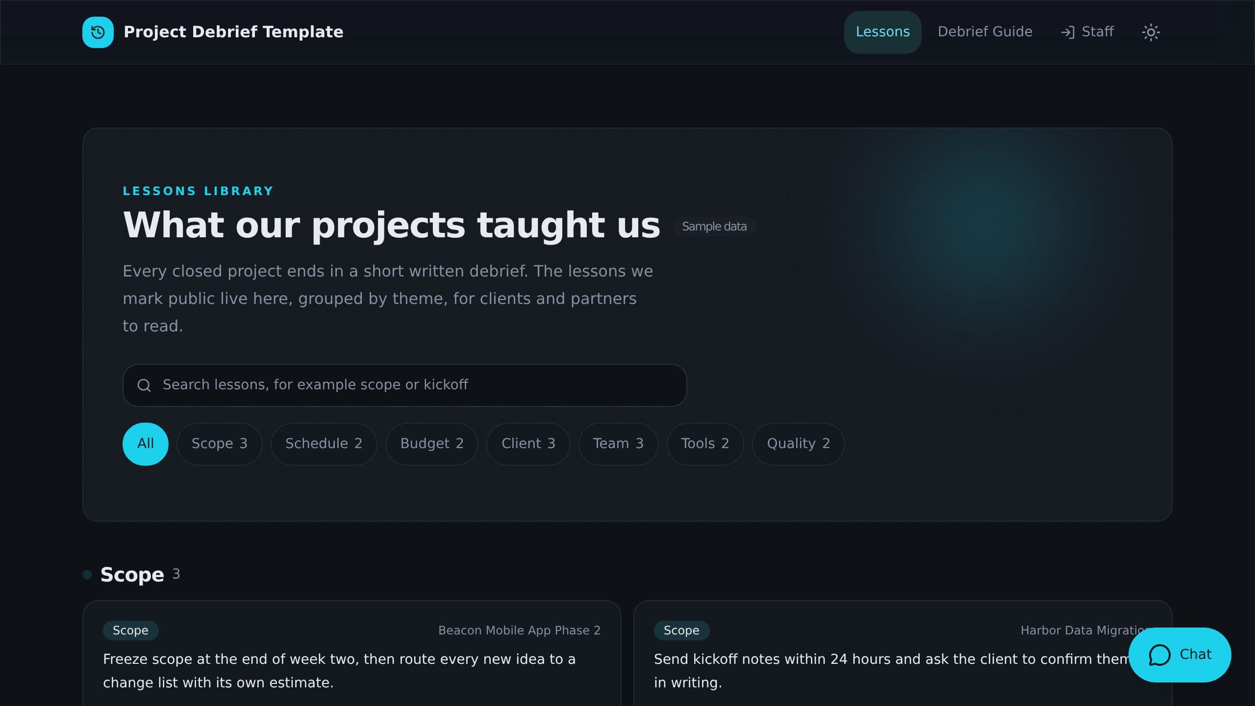 Project Debrief Template preview