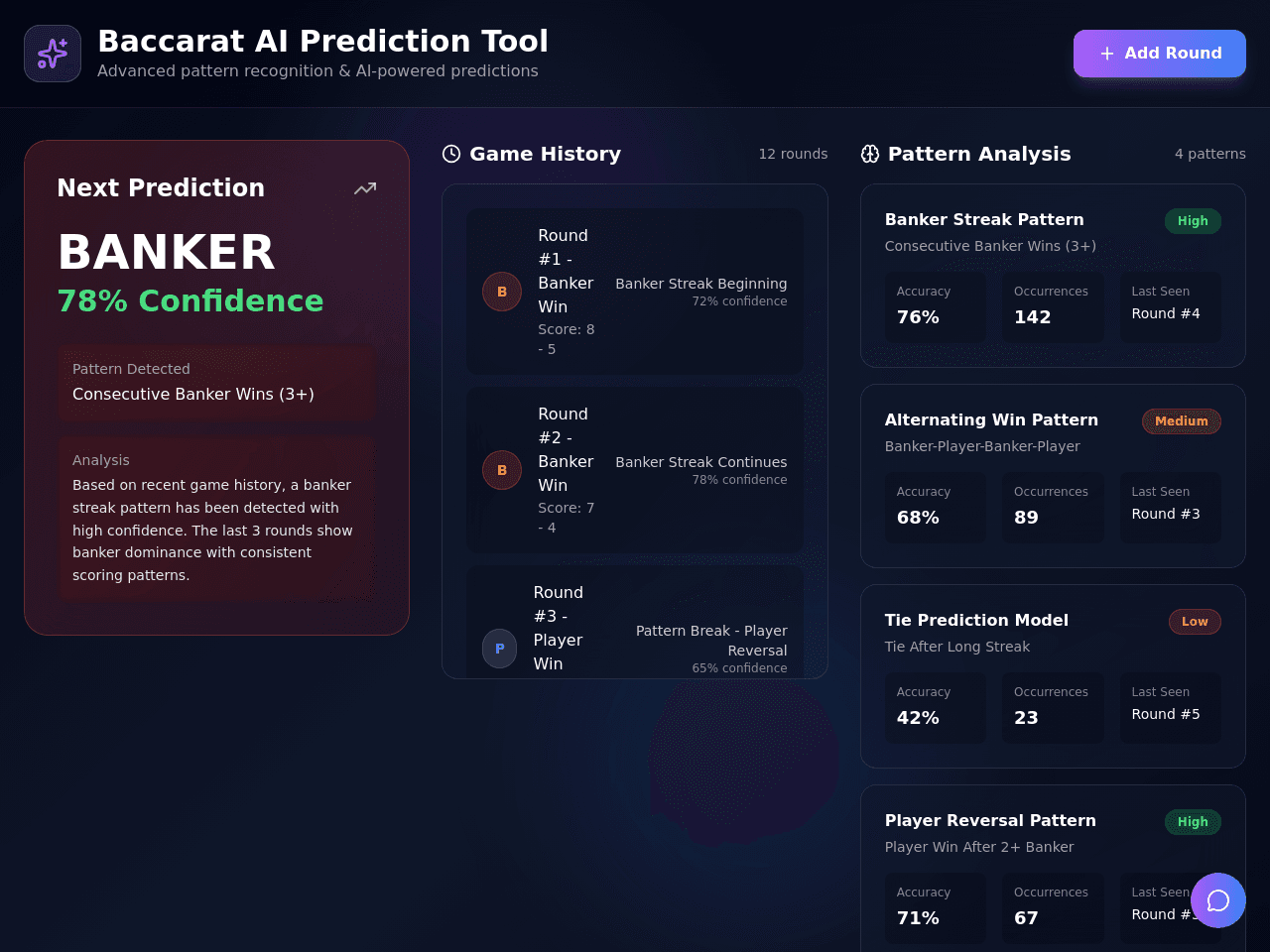 Baccarat Insight Dashboard