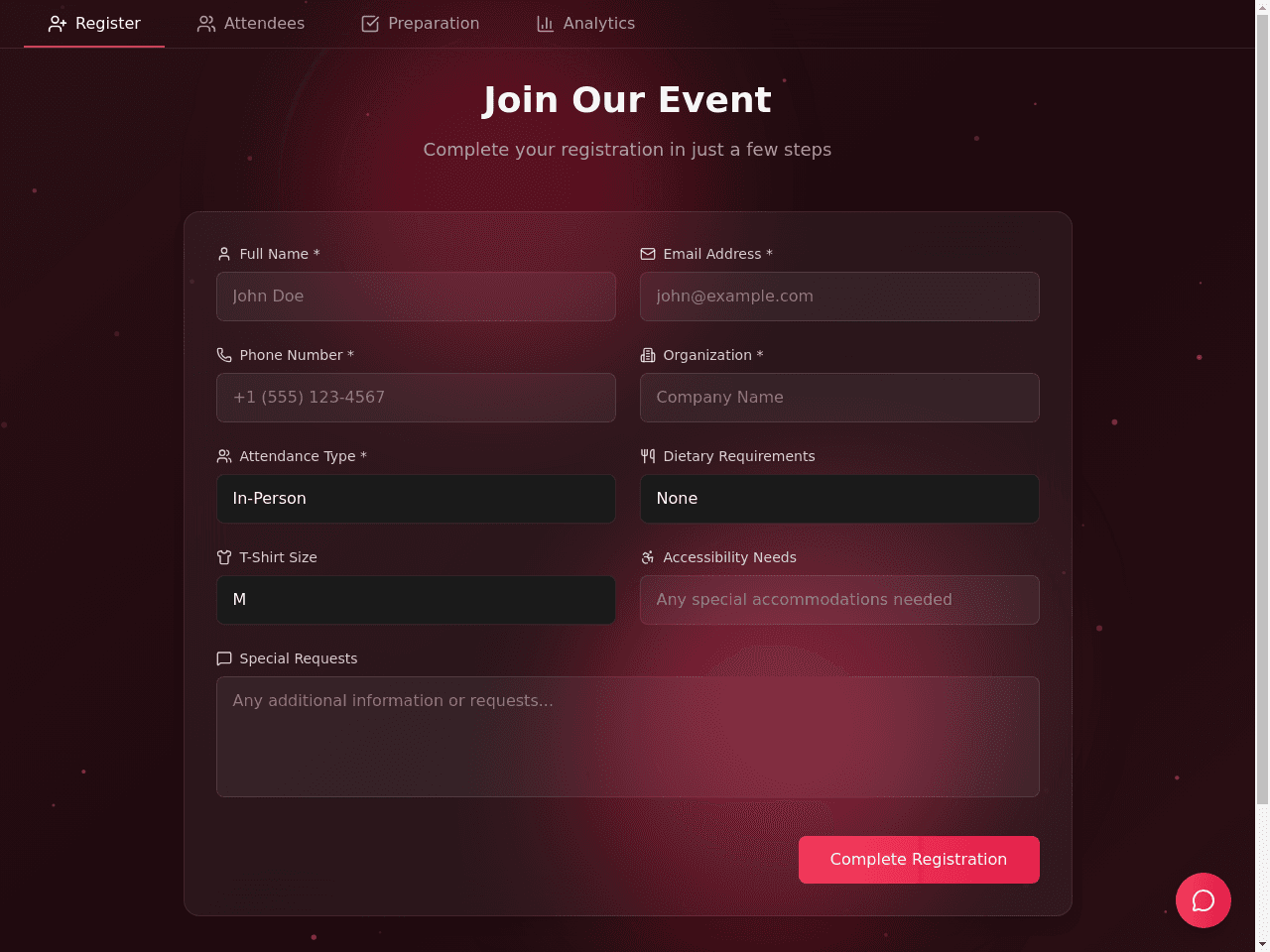 Event Management Portal