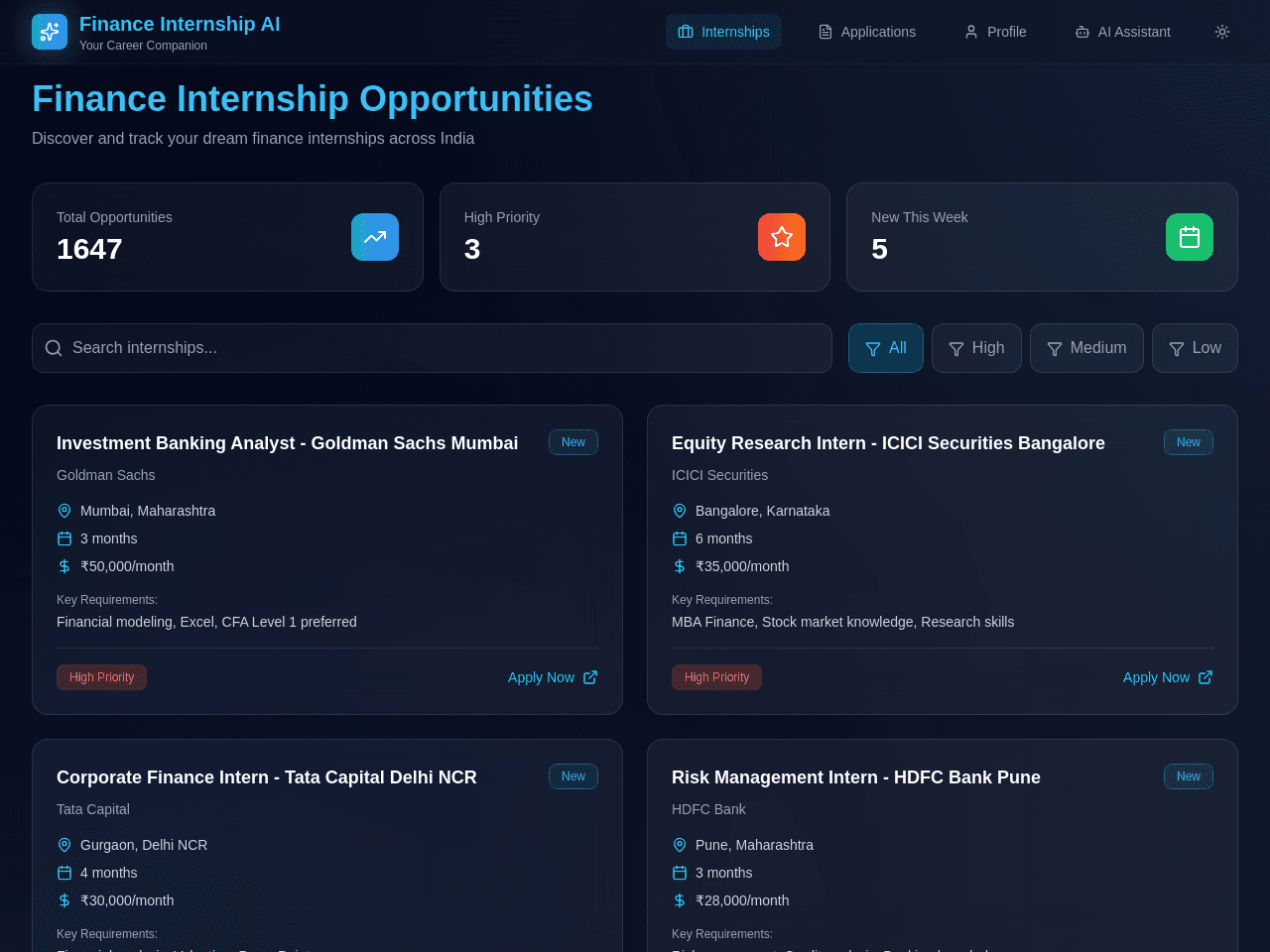 Internship Finder Portal