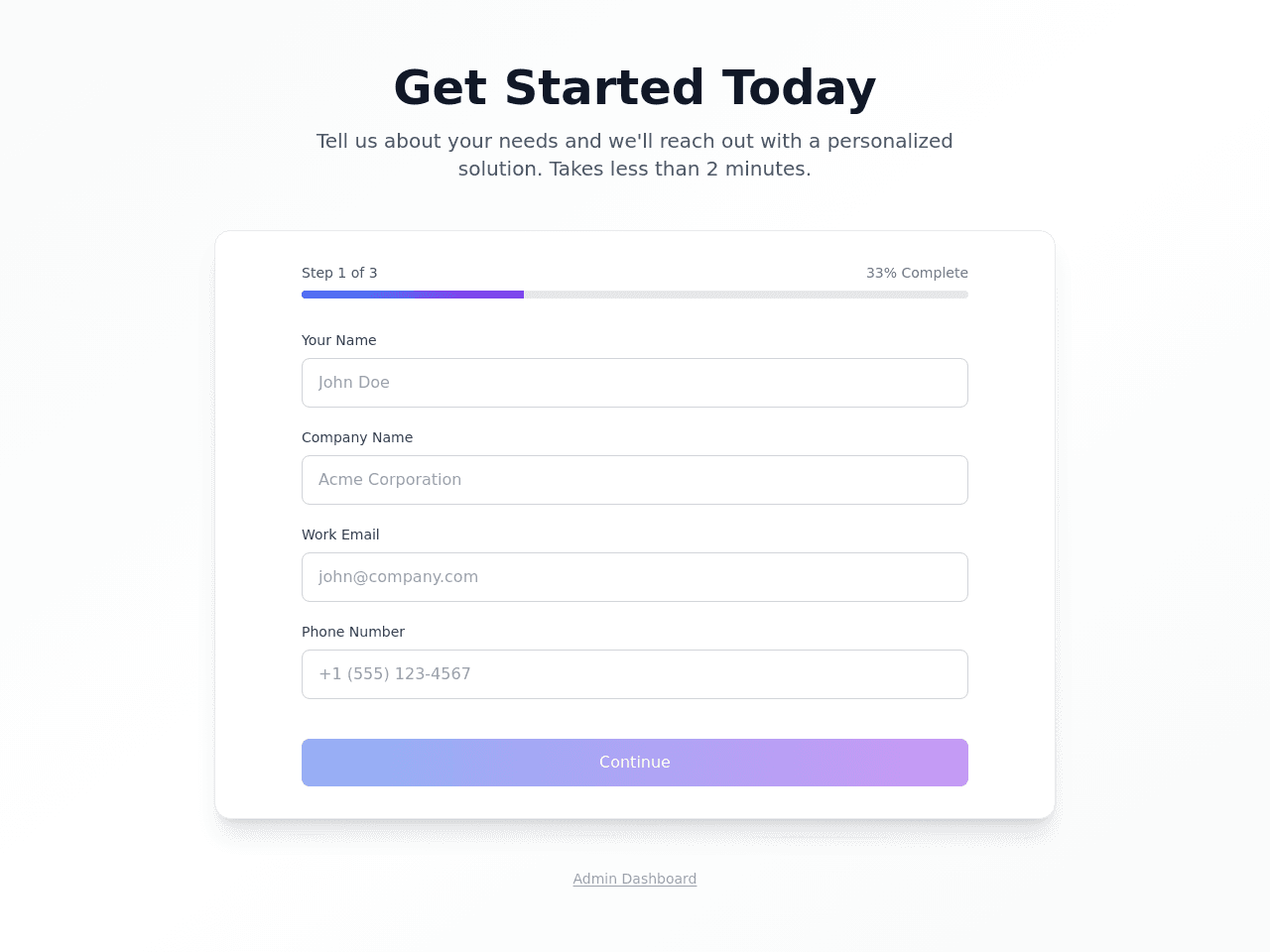 Quick Apps Lead Capture