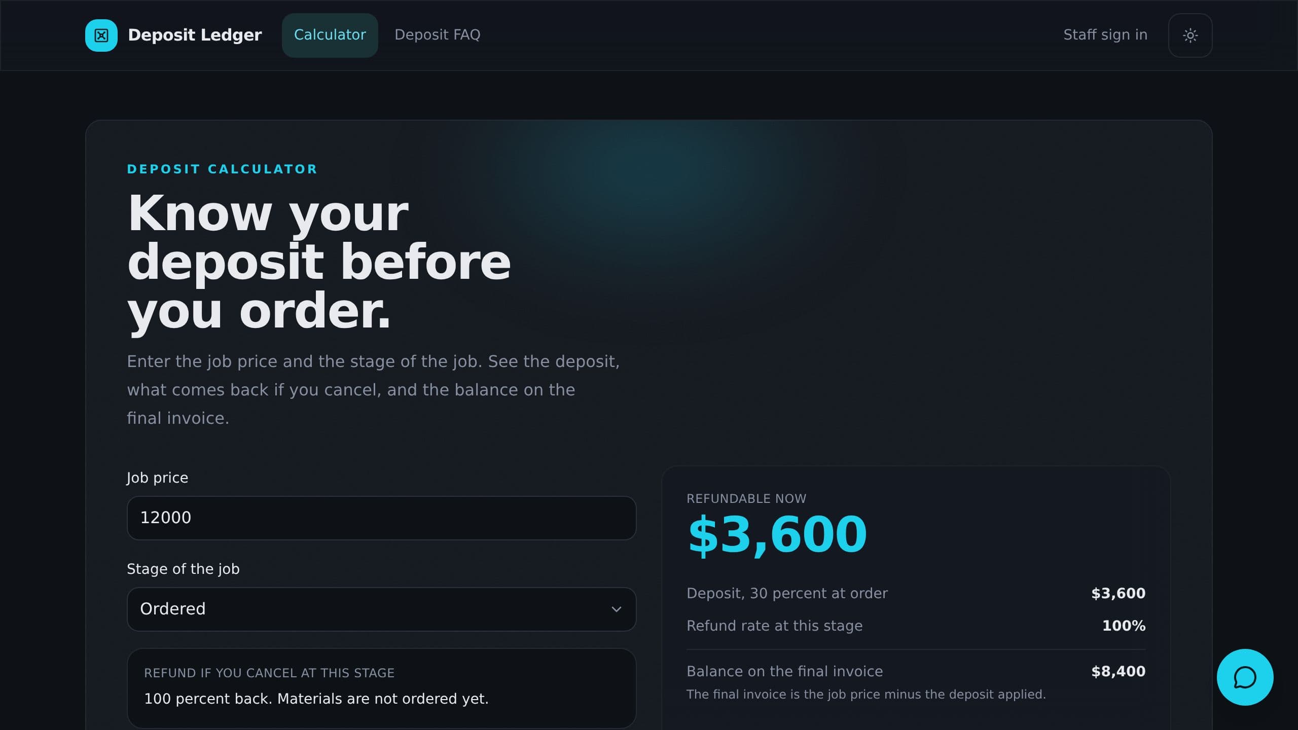 Deposit Ledger preview