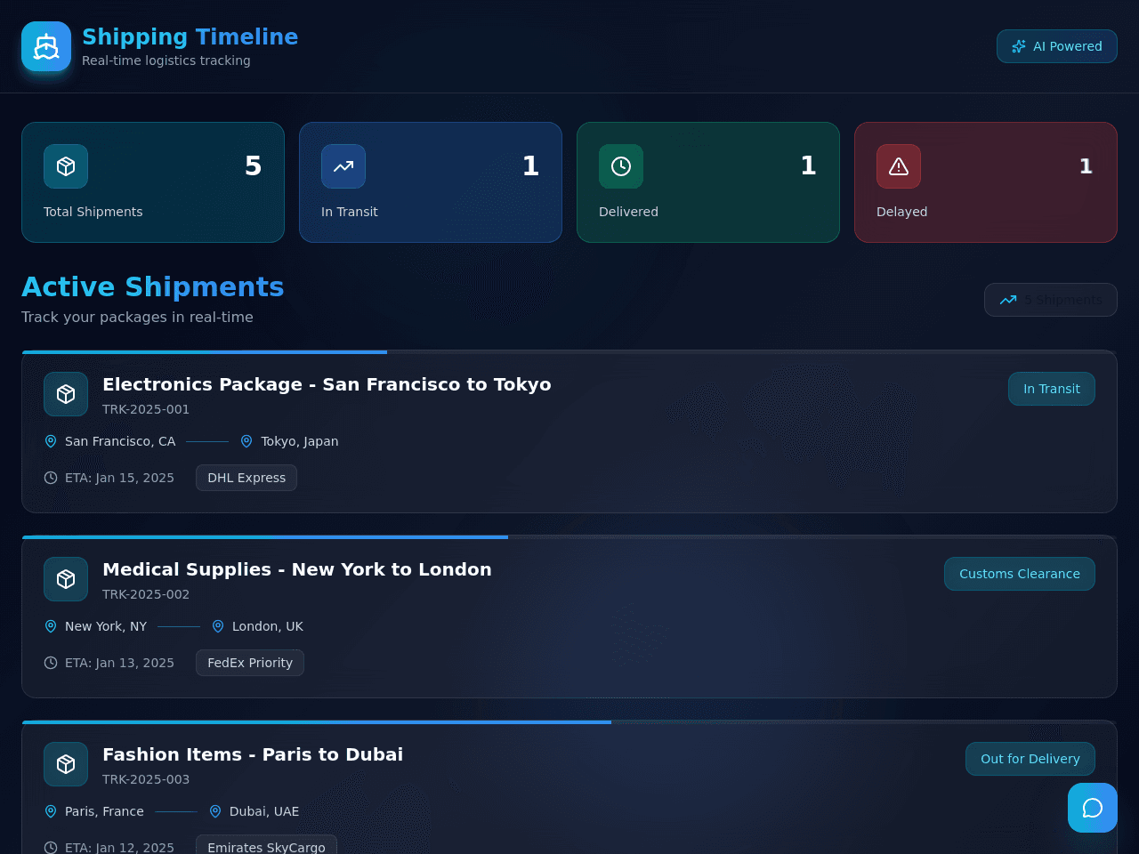 Shipping Schedule Planner