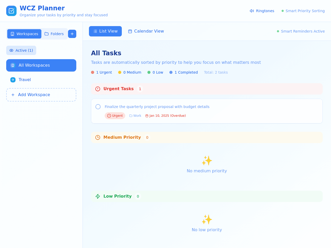 Task Priority Planner