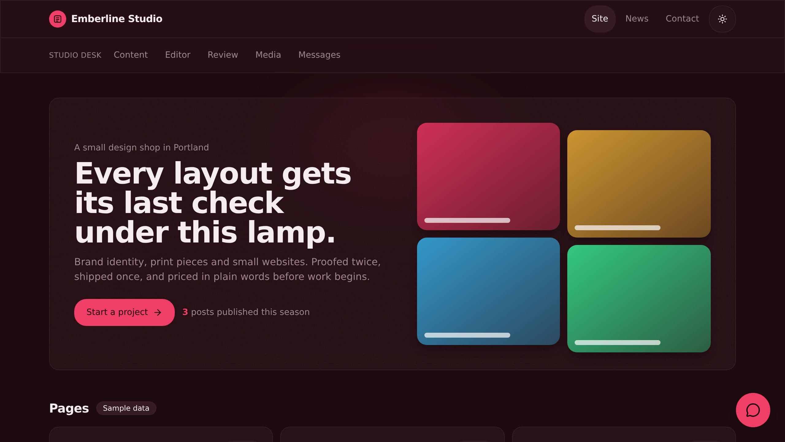 Small Business CMS preview