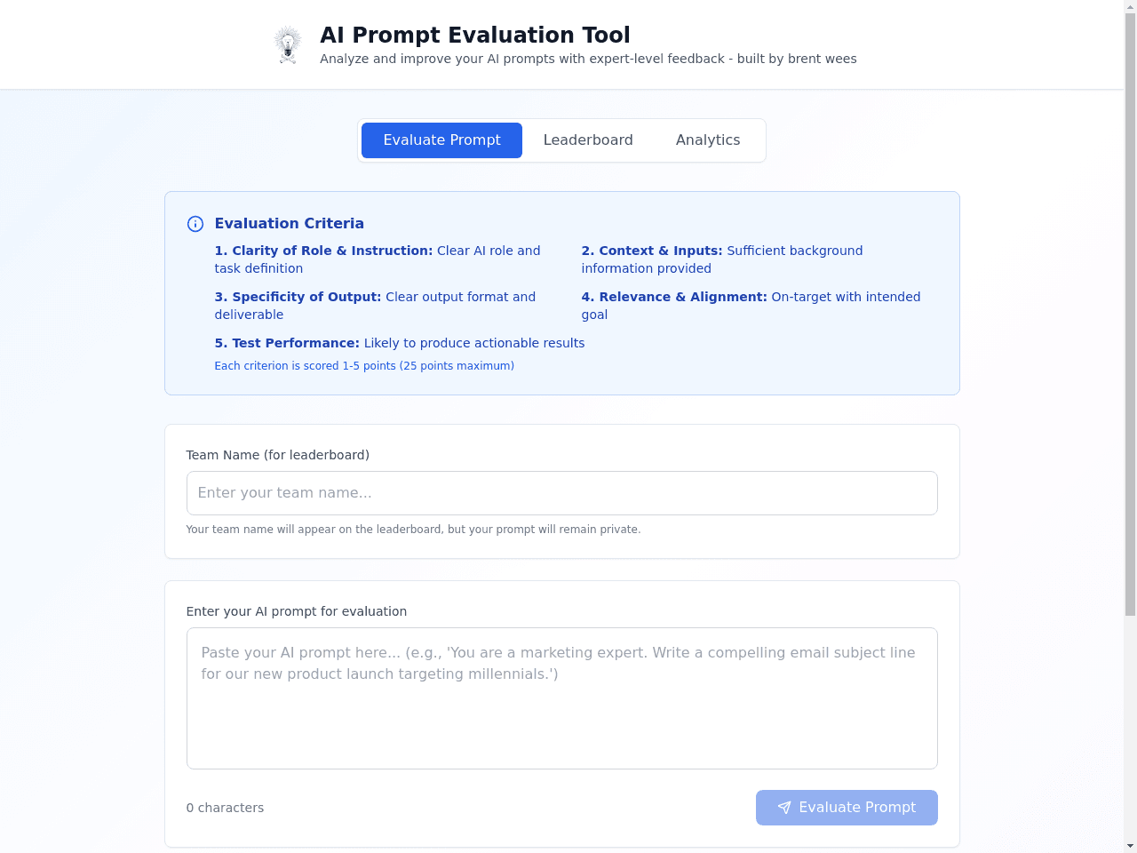 Prompt Evaluator ACE 2025