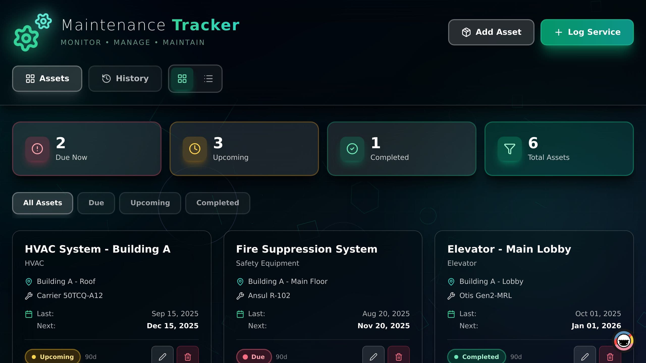 Maintenance Tracker Dashboard