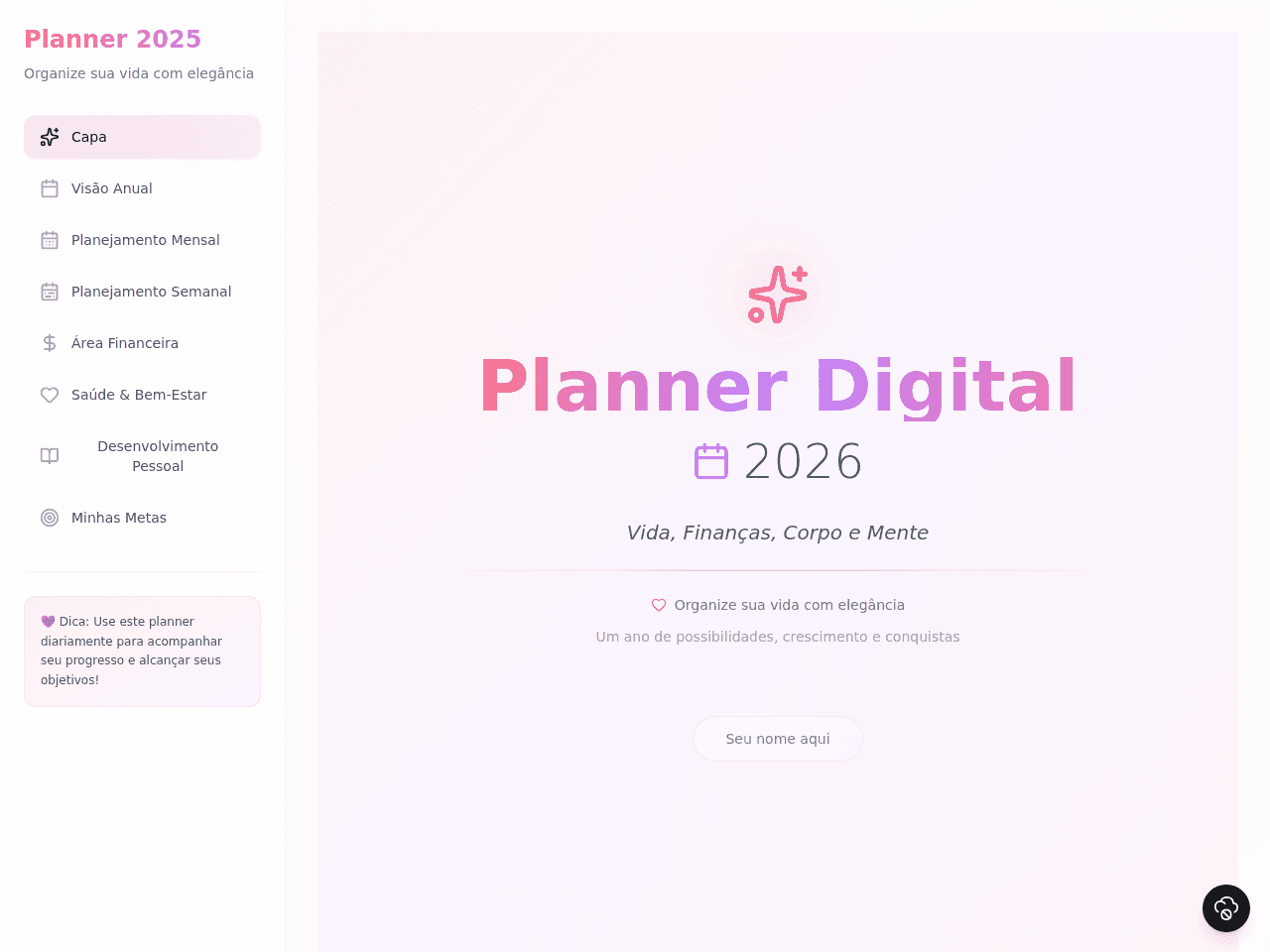 Annual Elegance Planner