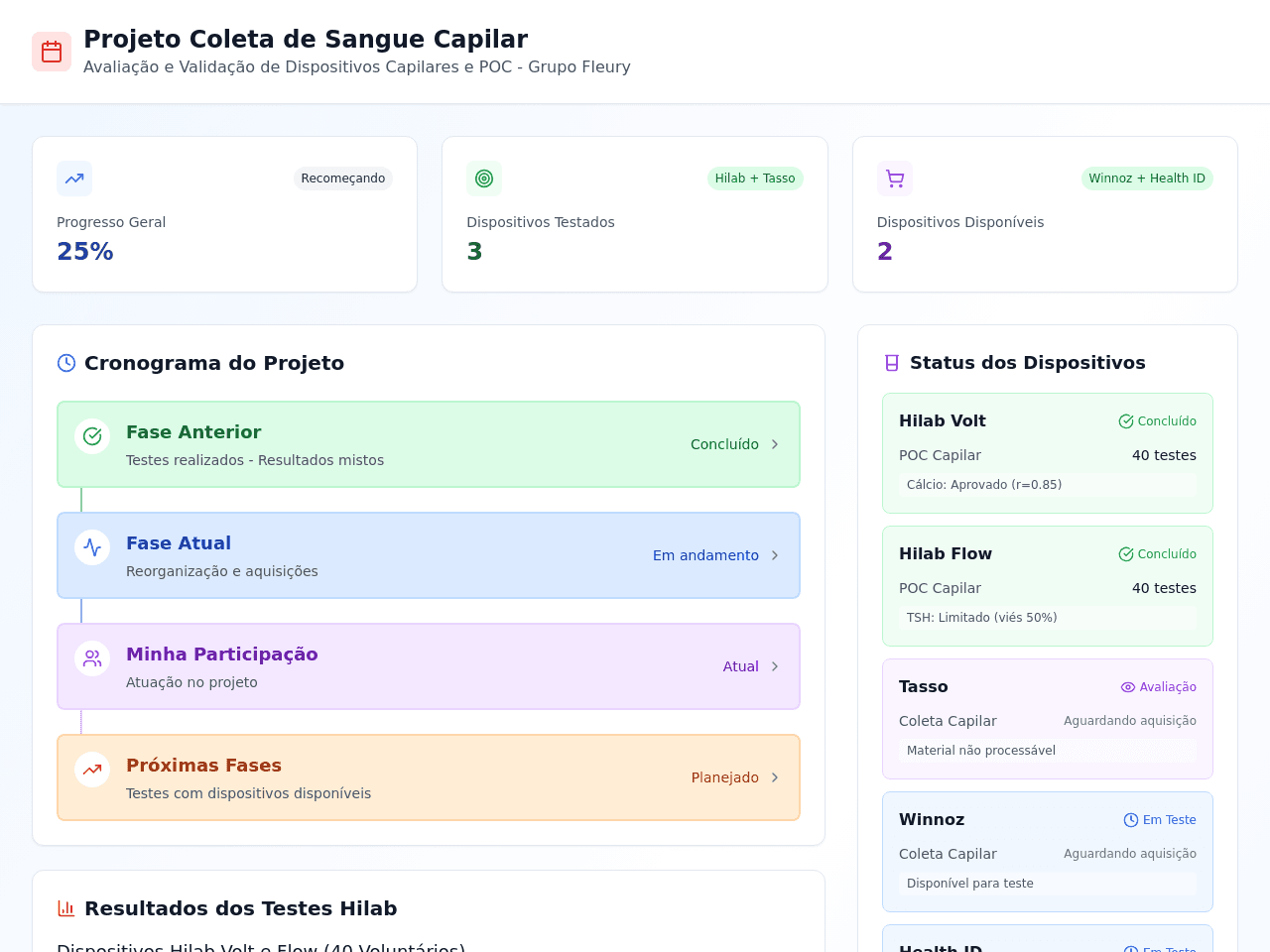 linha do tempo do projeto