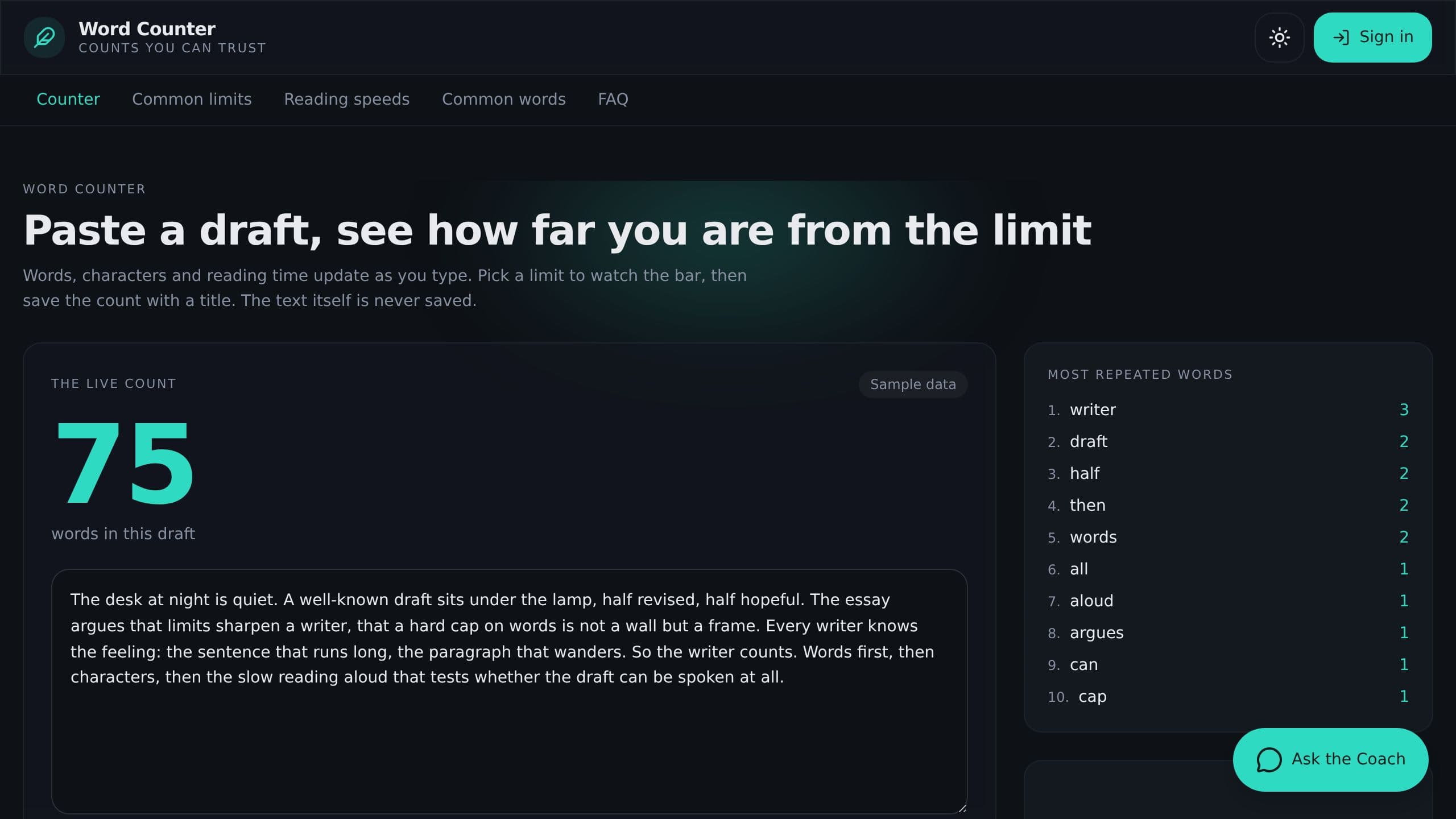 Word Counter preview