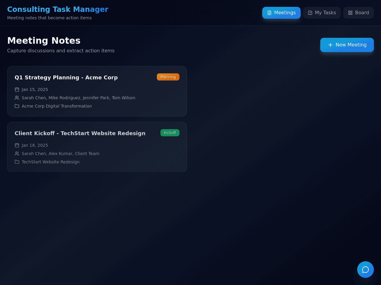 Meeting Taskboard