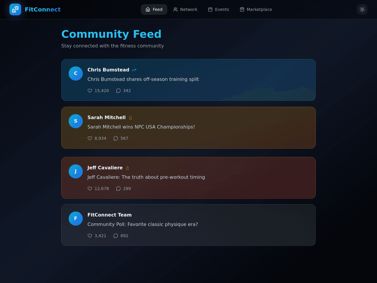 Fitness Network Hub