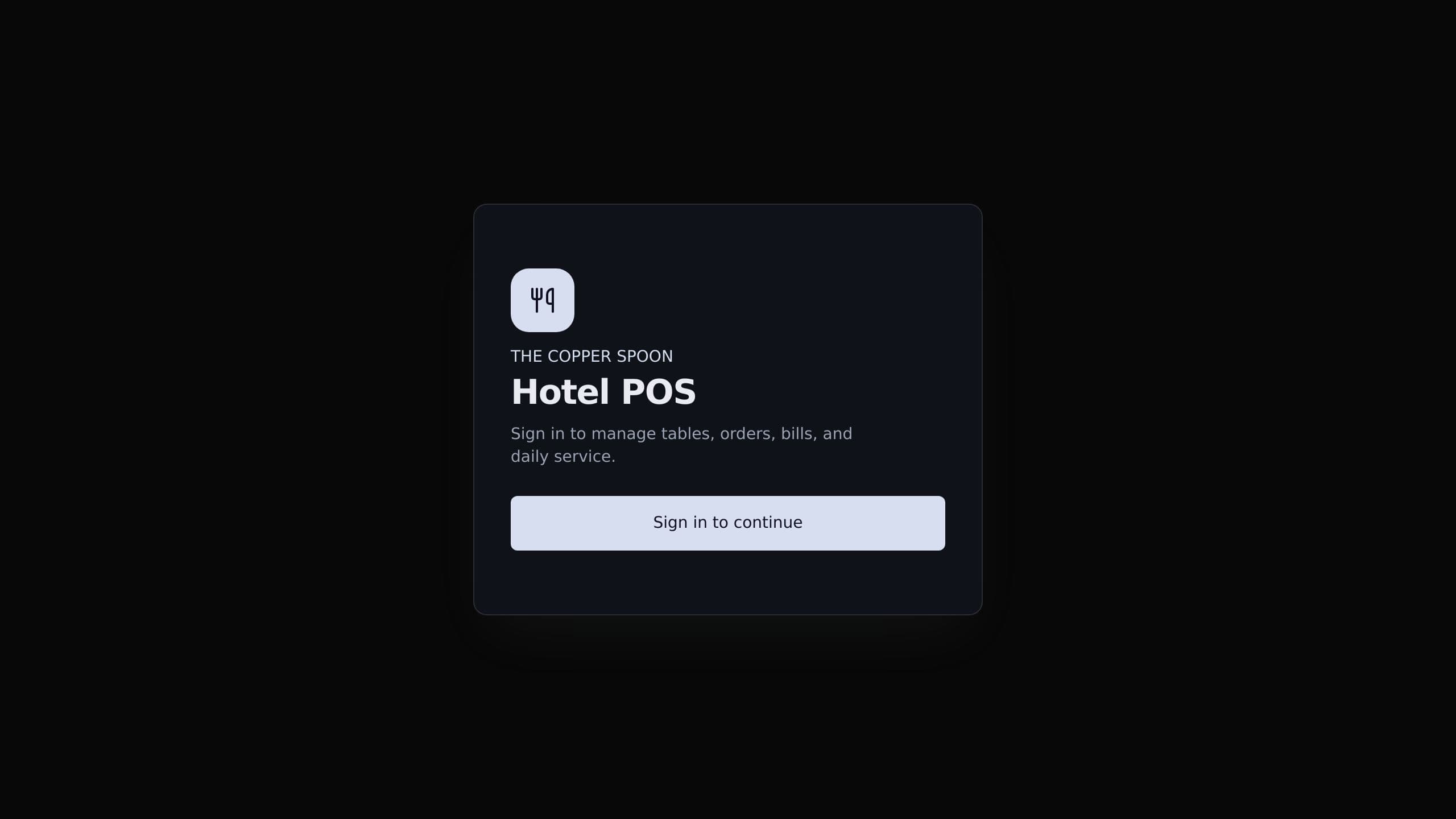 Hotel Billing system