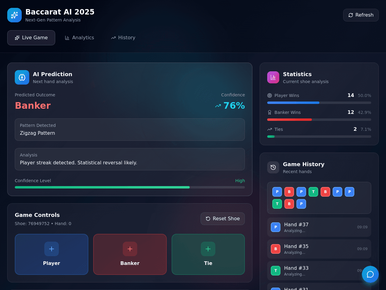 Baccarat Insight Dashboard