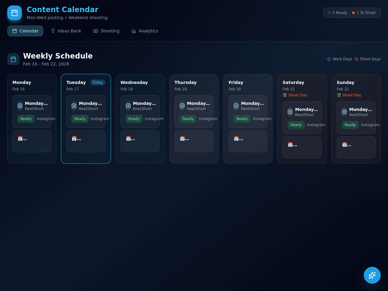 Content Schedule Planner