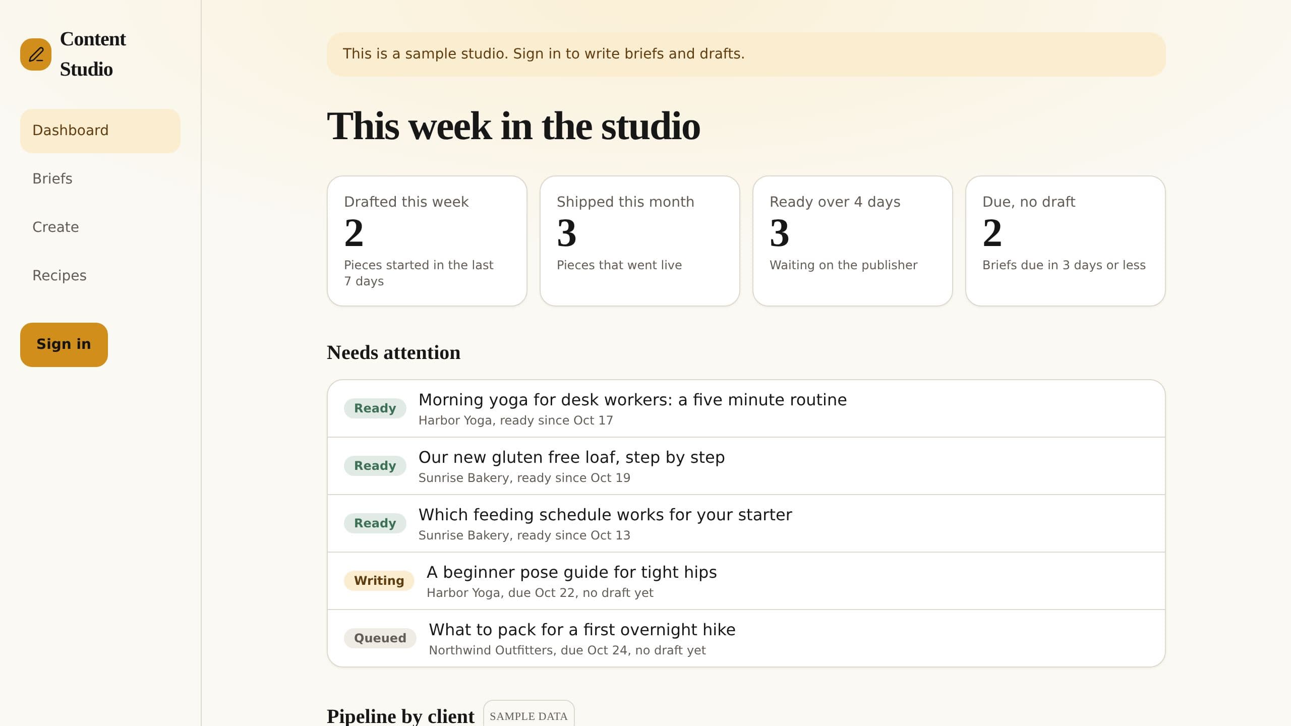 Content Studio preview