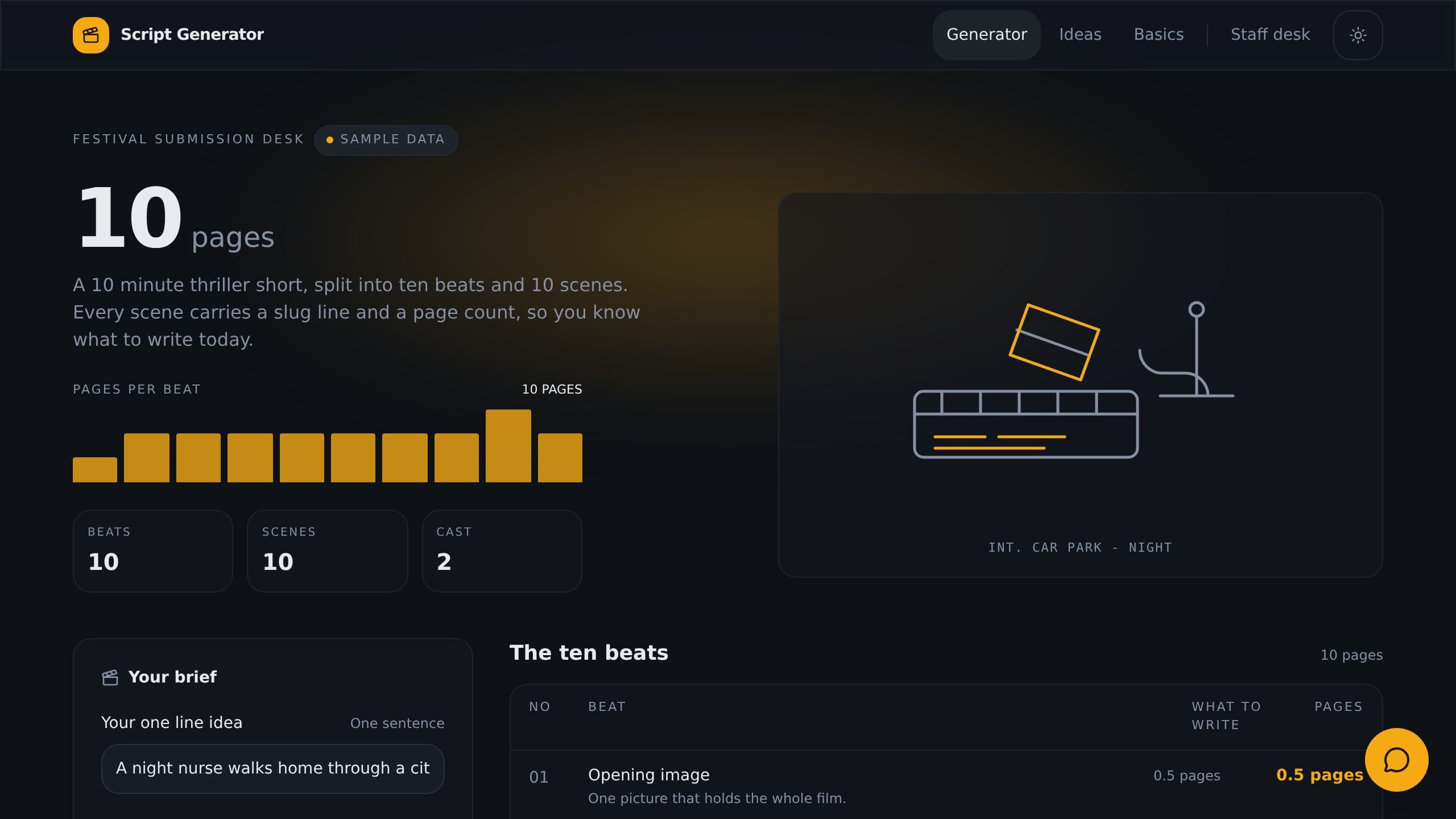 Script Generator preview