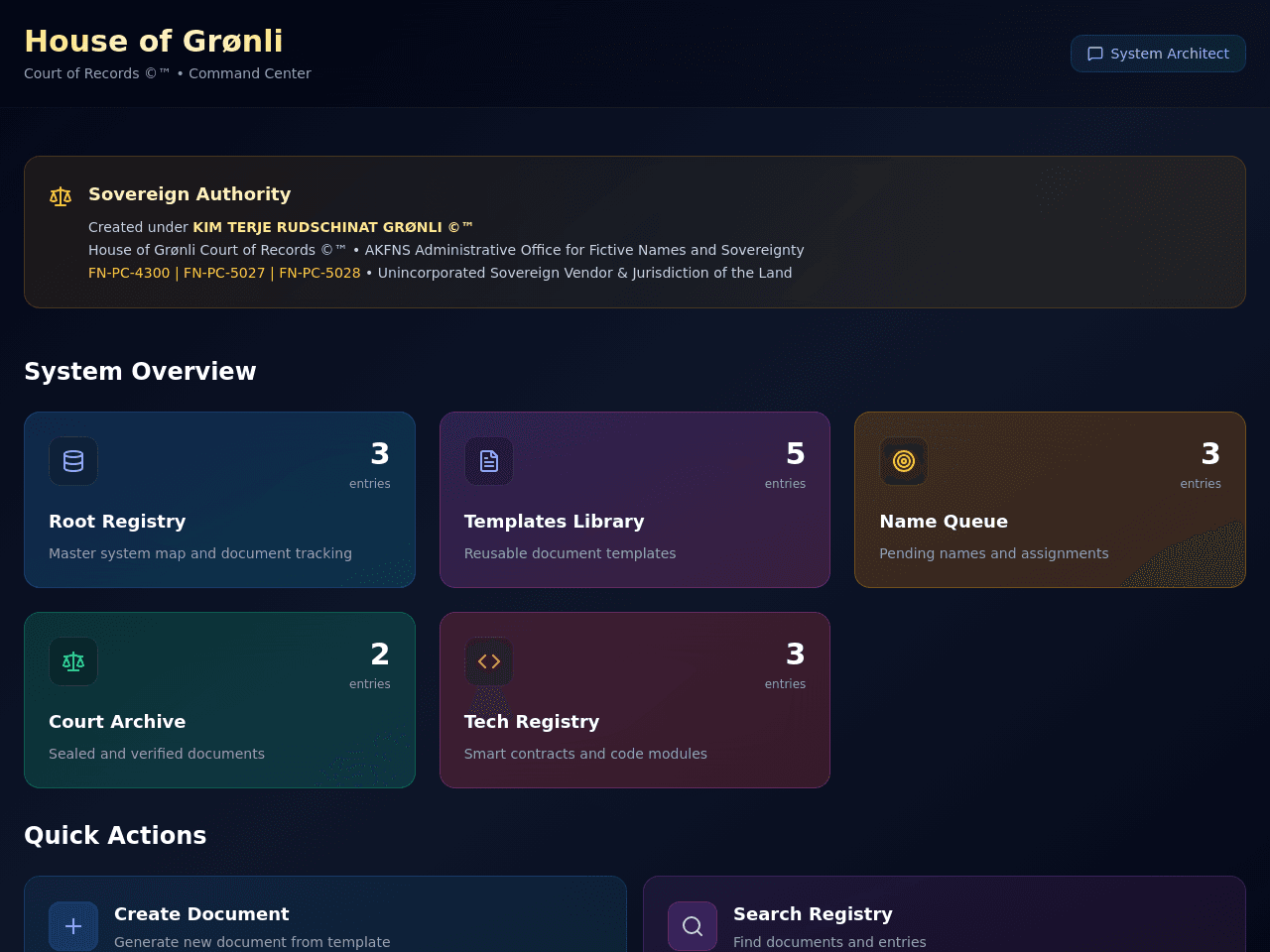 System Master Dashboard
