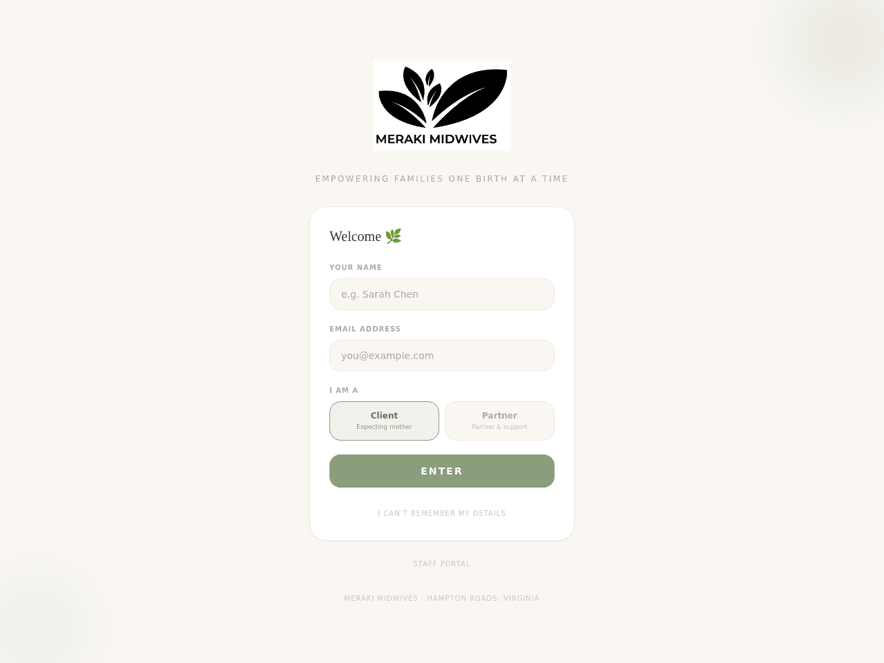 Meraki Pregnancy Portal
