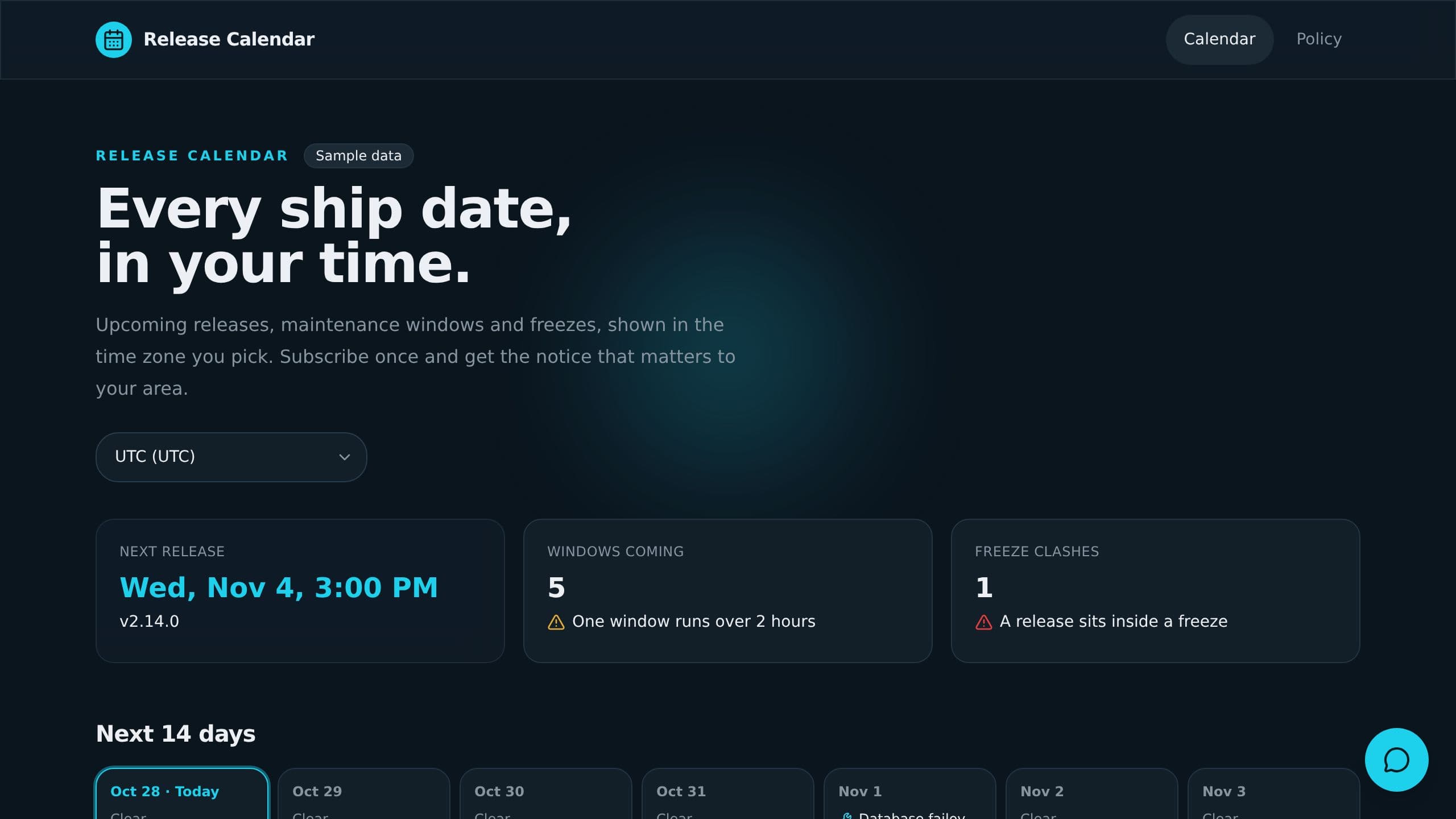 Release Calendar preview