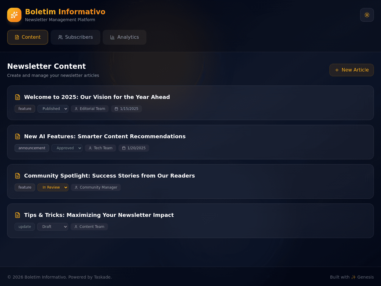 Informative Dashboard