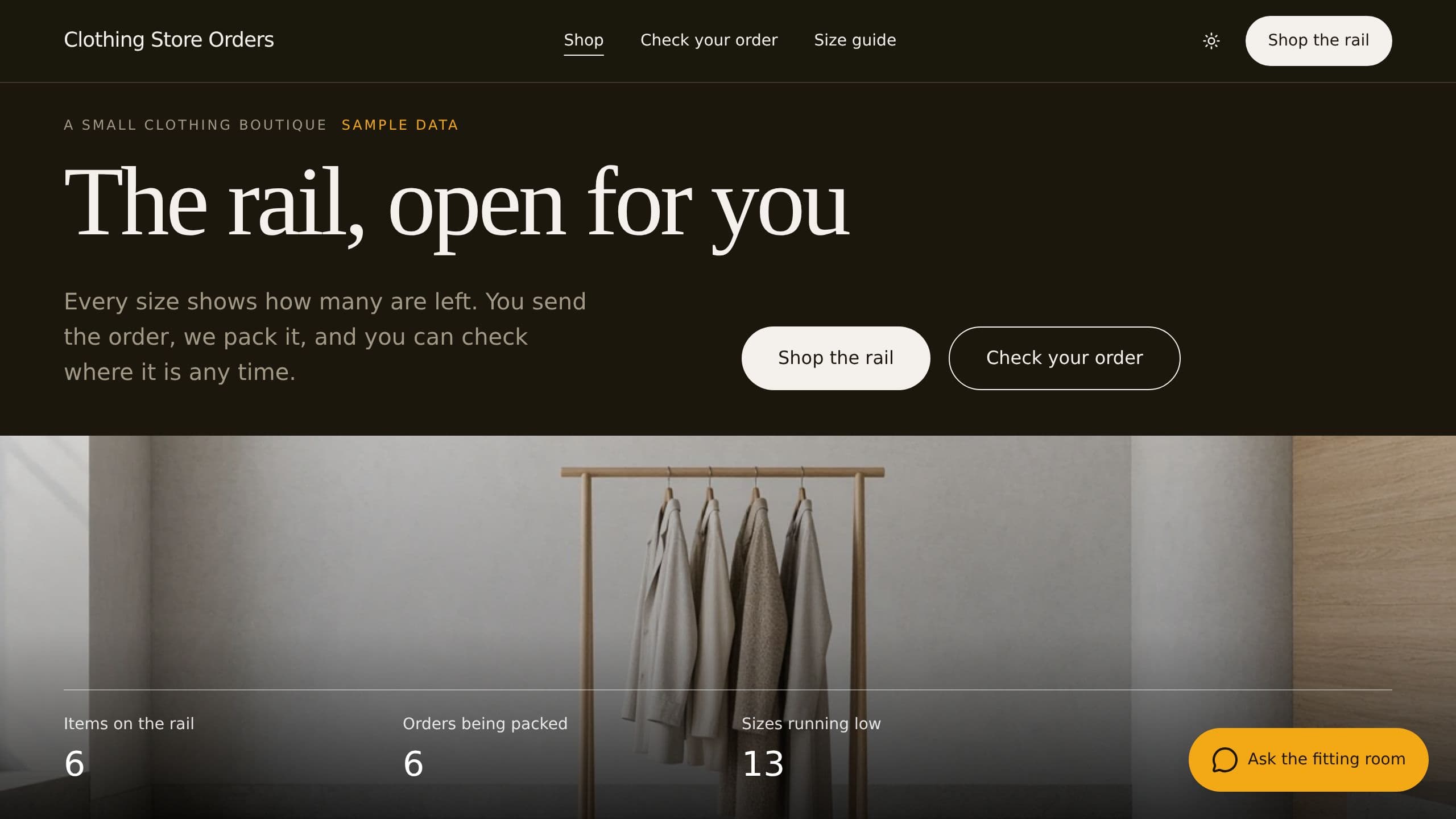 Clothing Store Orders preview