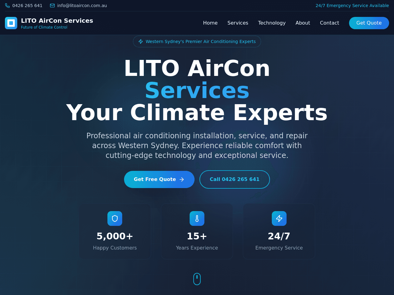 Futuristic Aircon Web