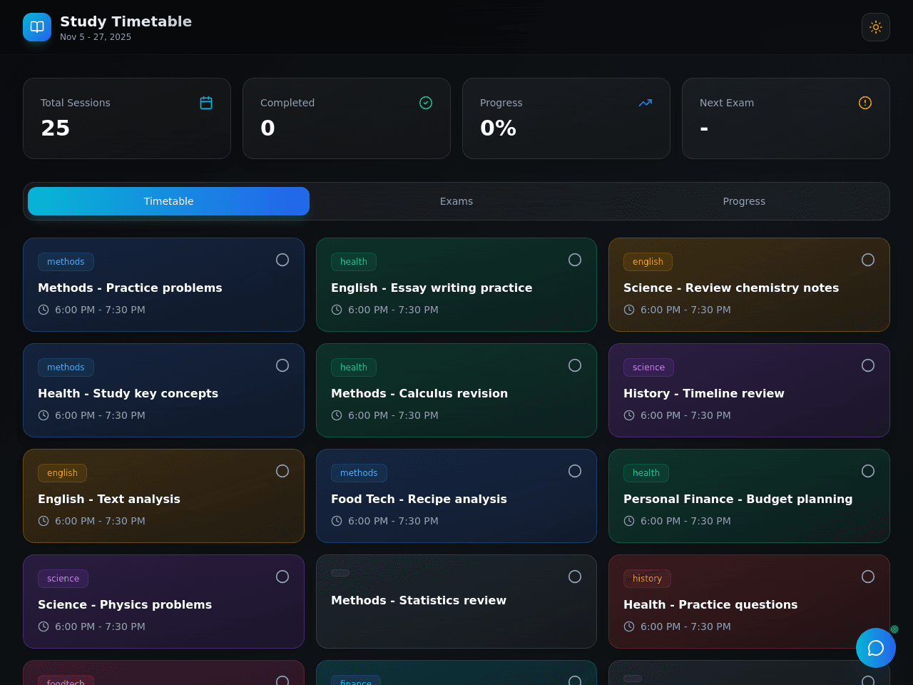 Study Scheduler Pro