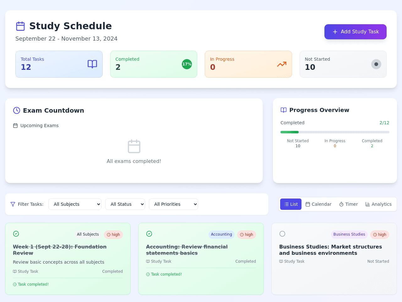 Study Planner
