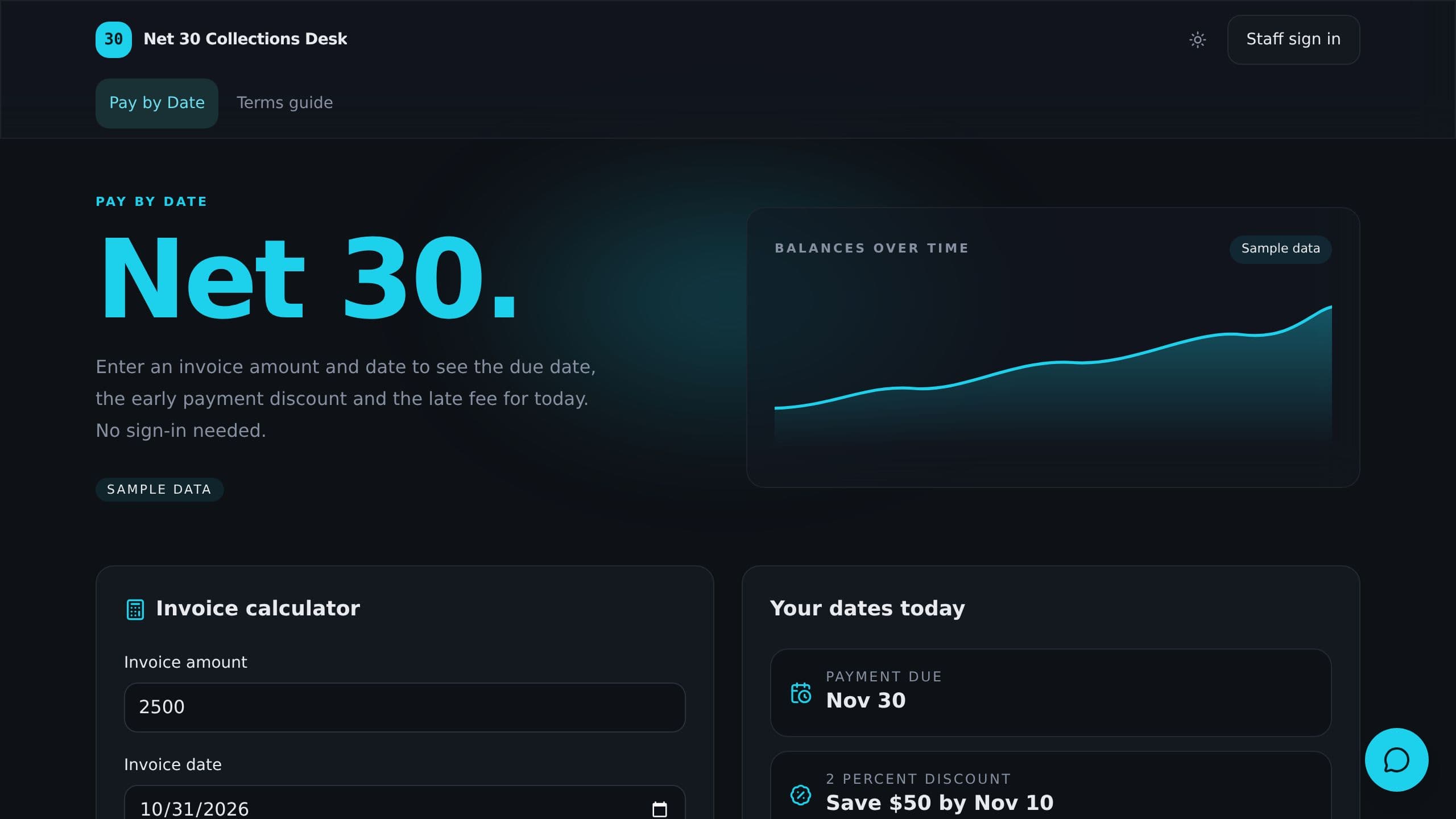 Net 30 Collections Desk preview