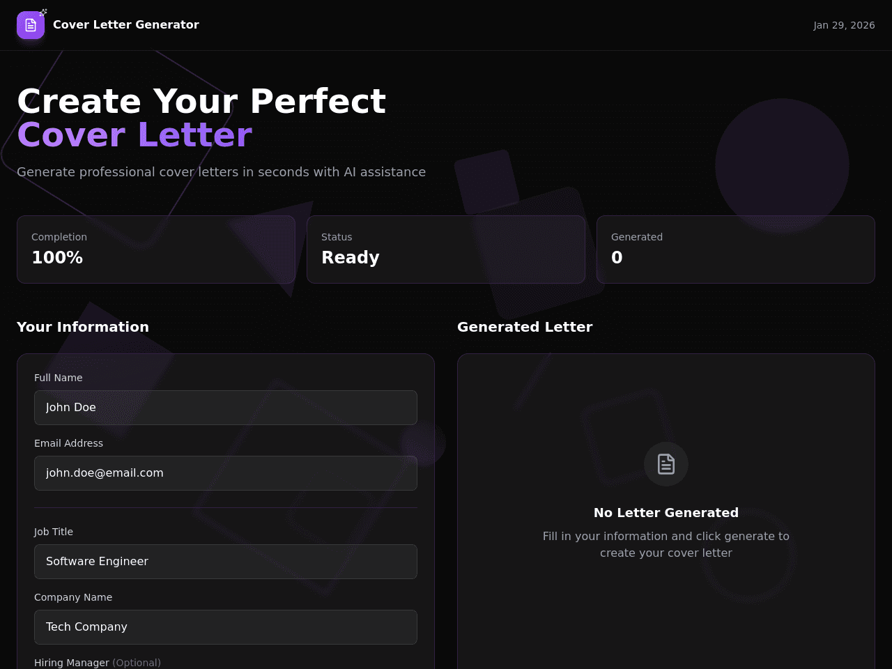 AI Cover Letter Generator