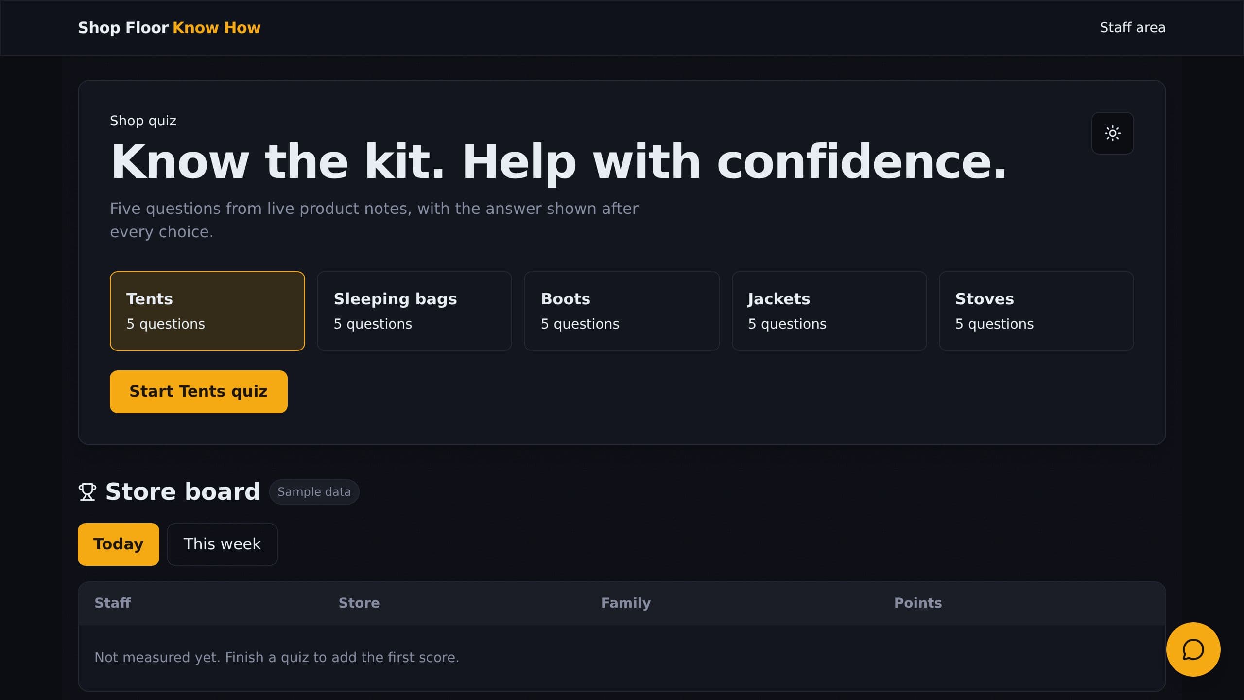 Product Knowledge Quiz preview