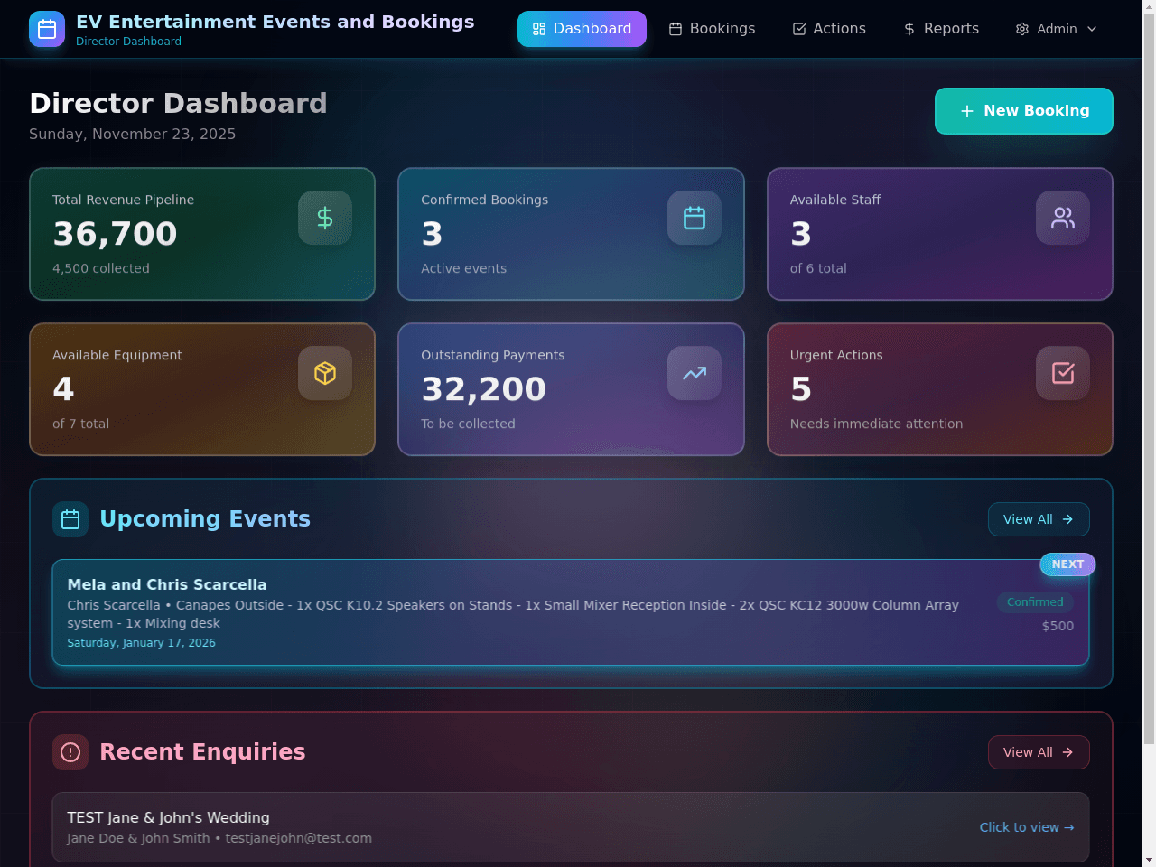 EV Entertainment Dashboard