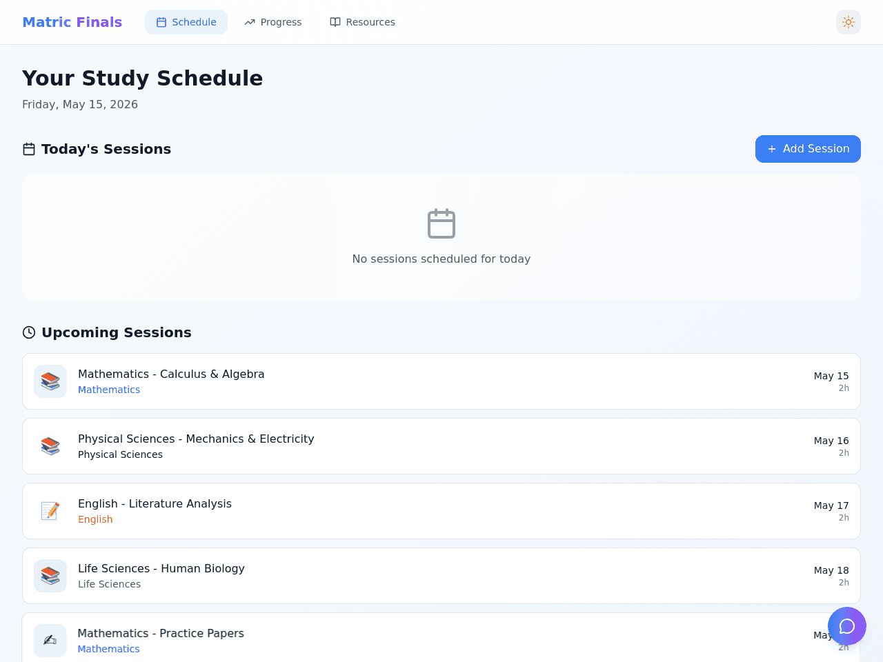 Study Schedule Planner