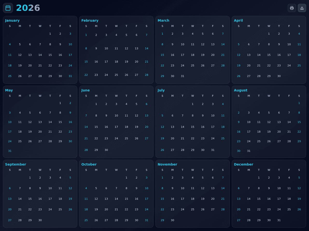 Year View Planner