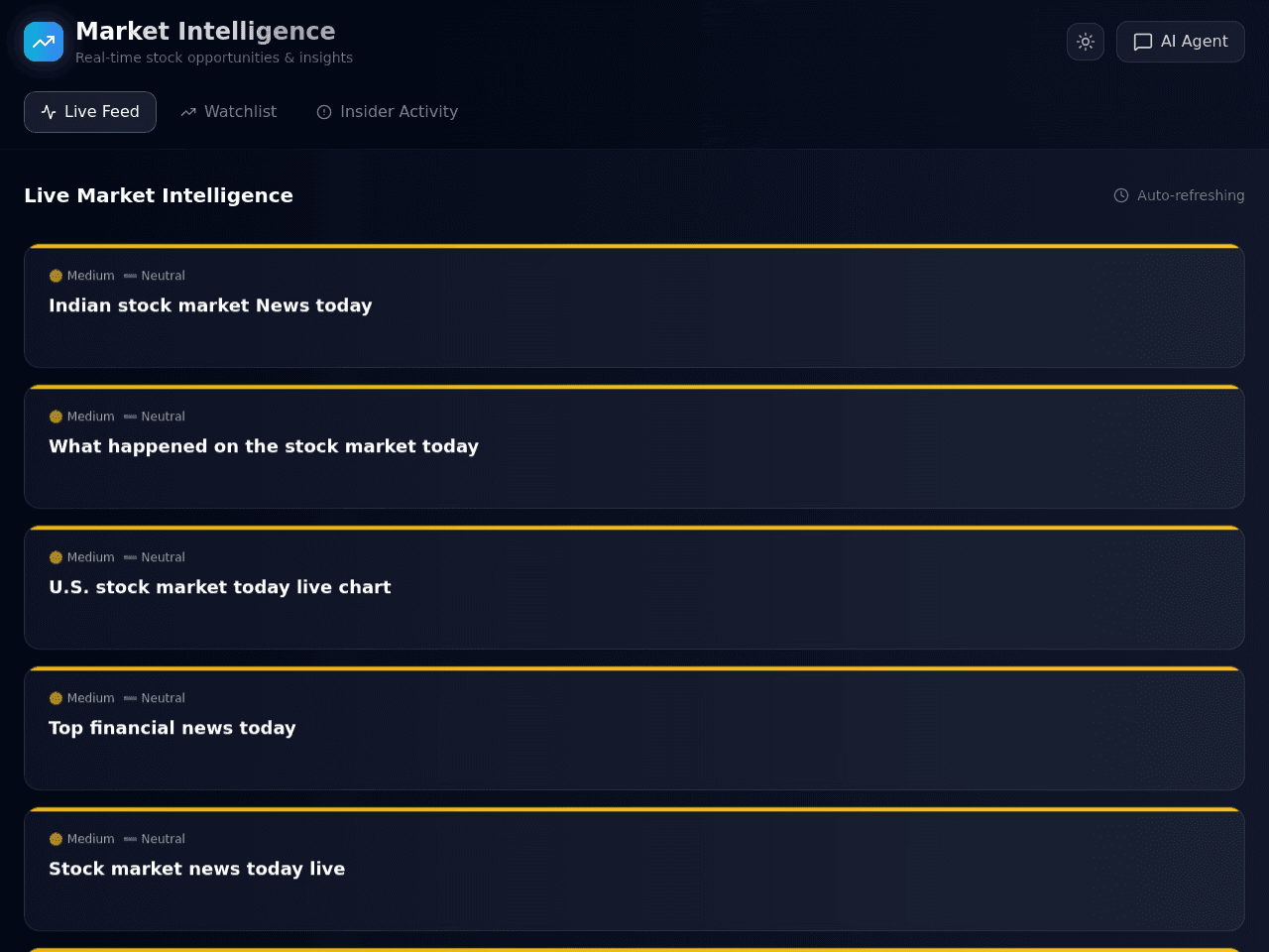 Market Insight Dashboard