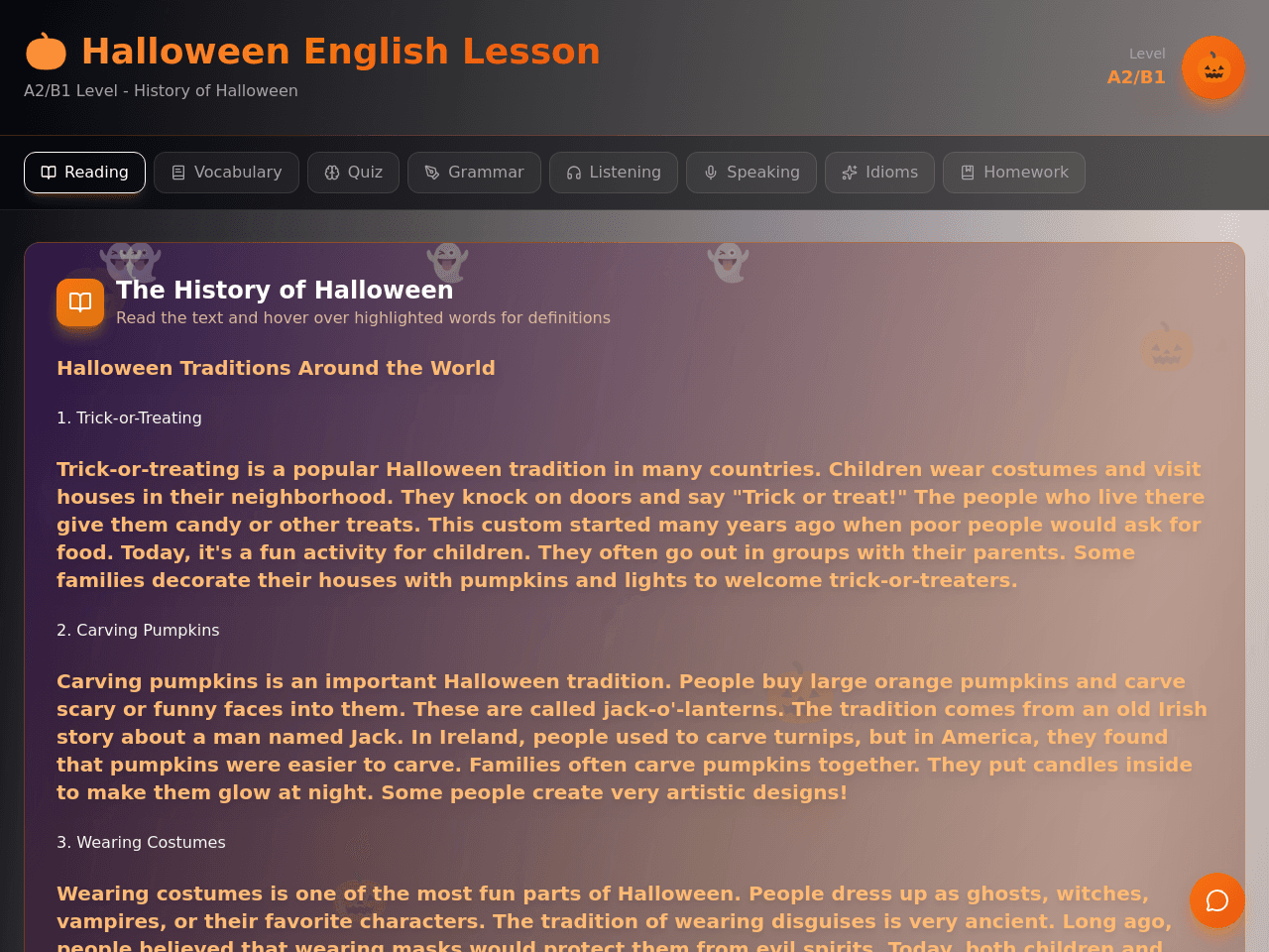 Halloween English Lesson Polina A2/B1