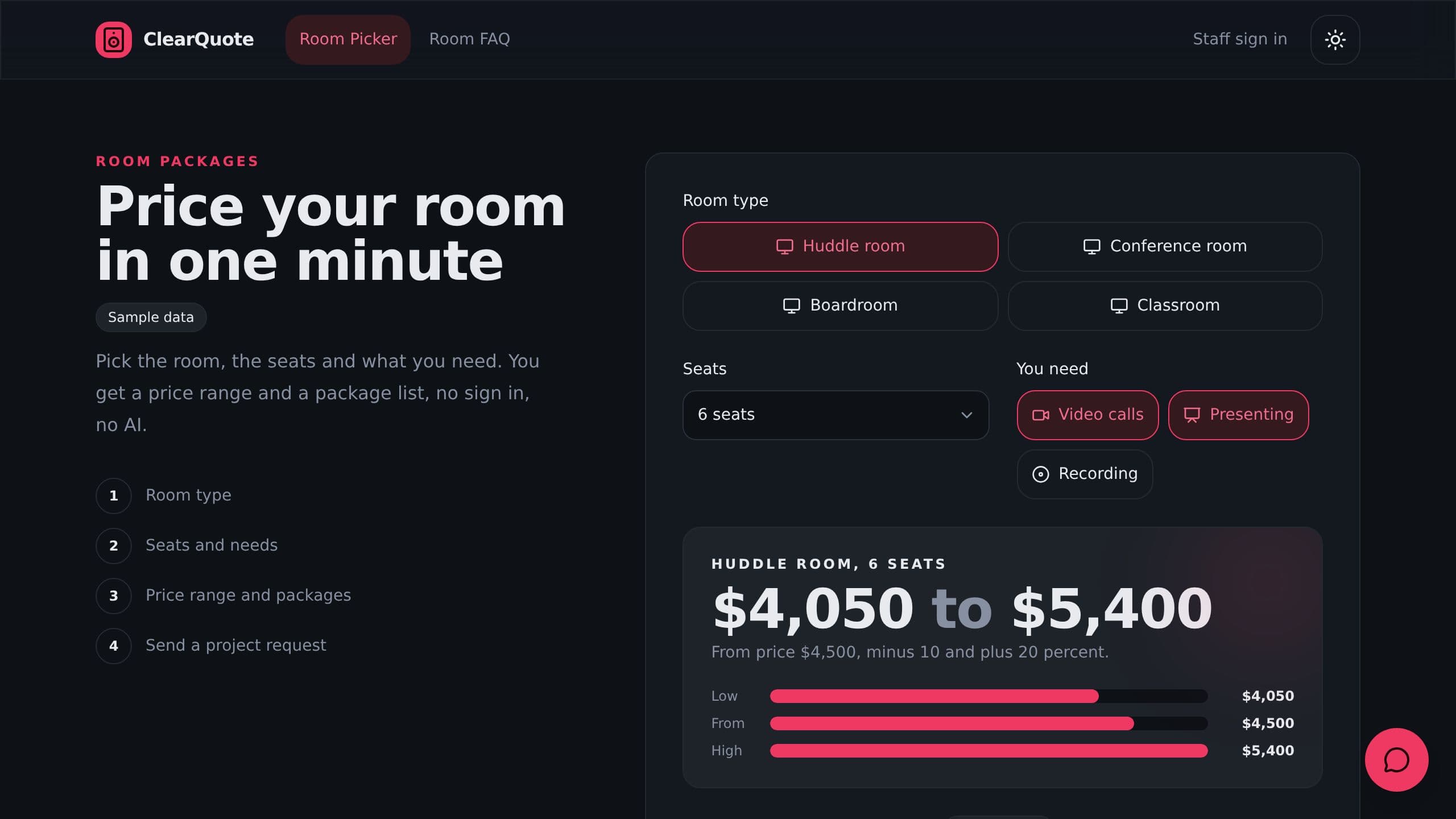 Automated Quoting System preview
