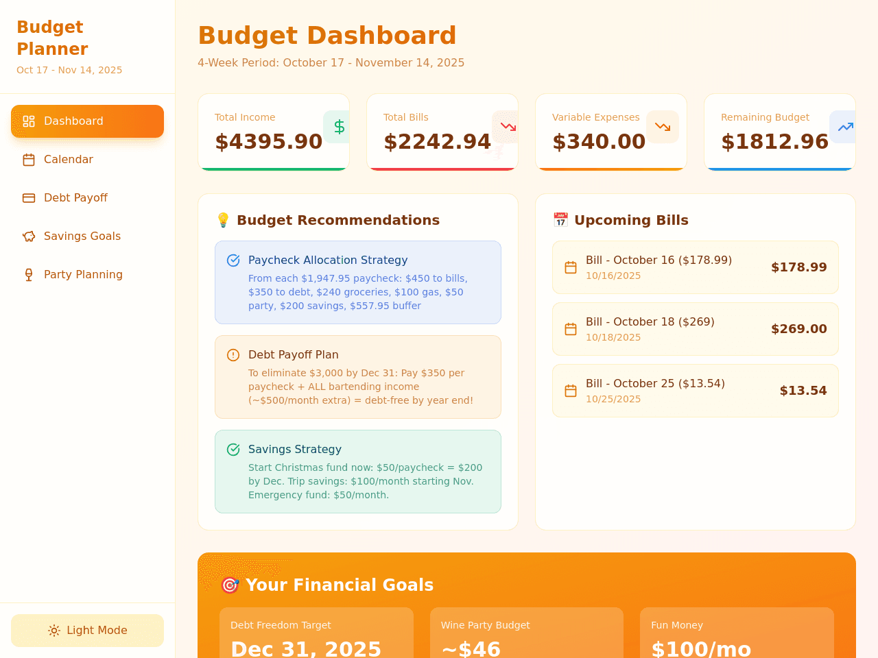 Budget Planner Studio