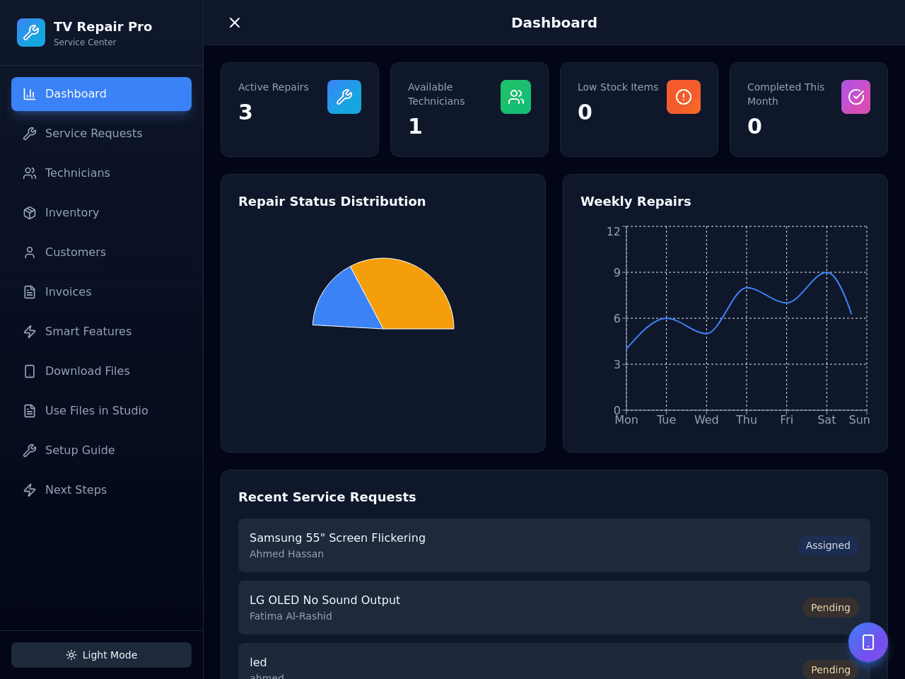 Service Repair Portal