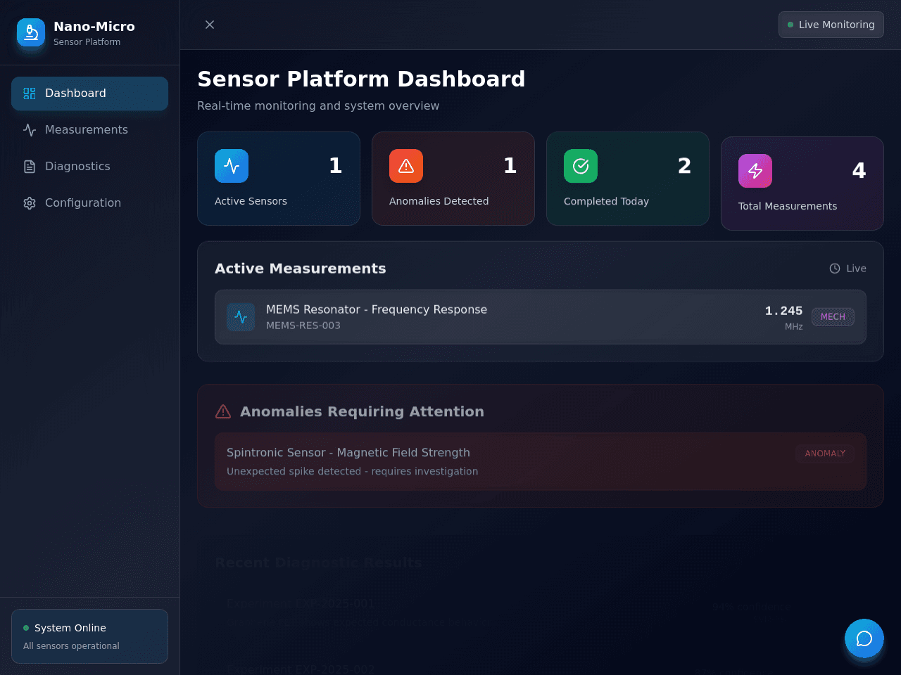 Sensor Architect Dashboard