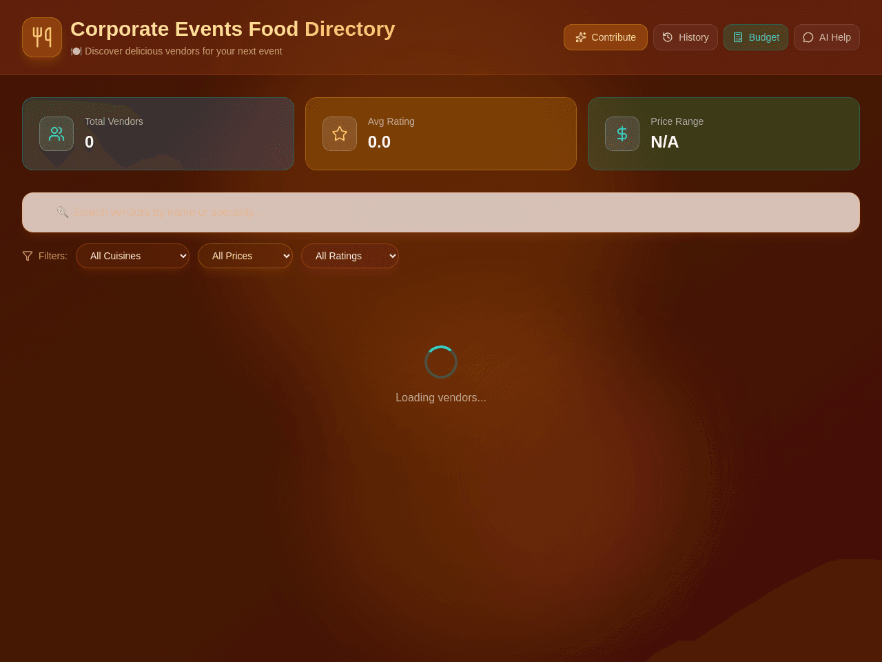 Event Refreshment Dashboard
