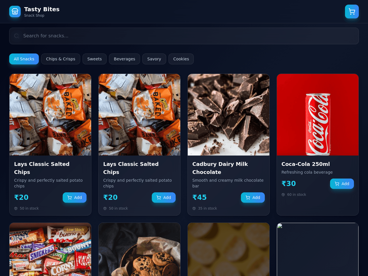 Snack Order Portal