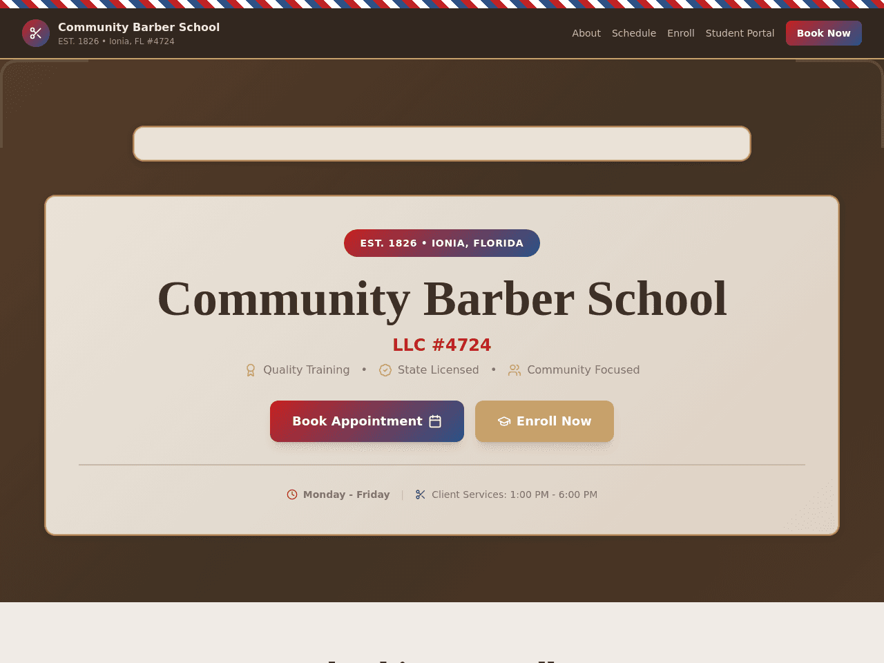 Community Barber Calendar