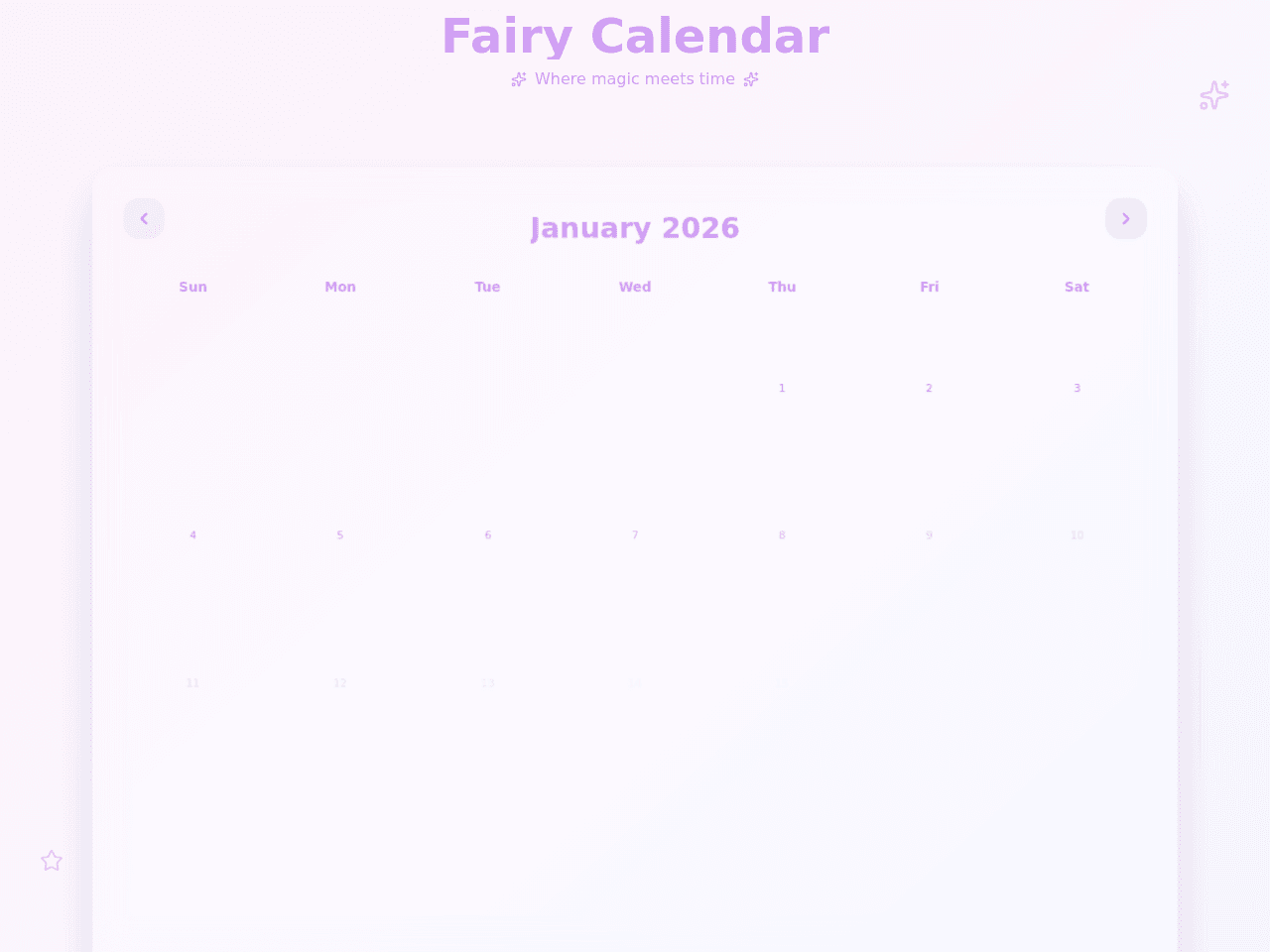 Fairy Calendar Portal