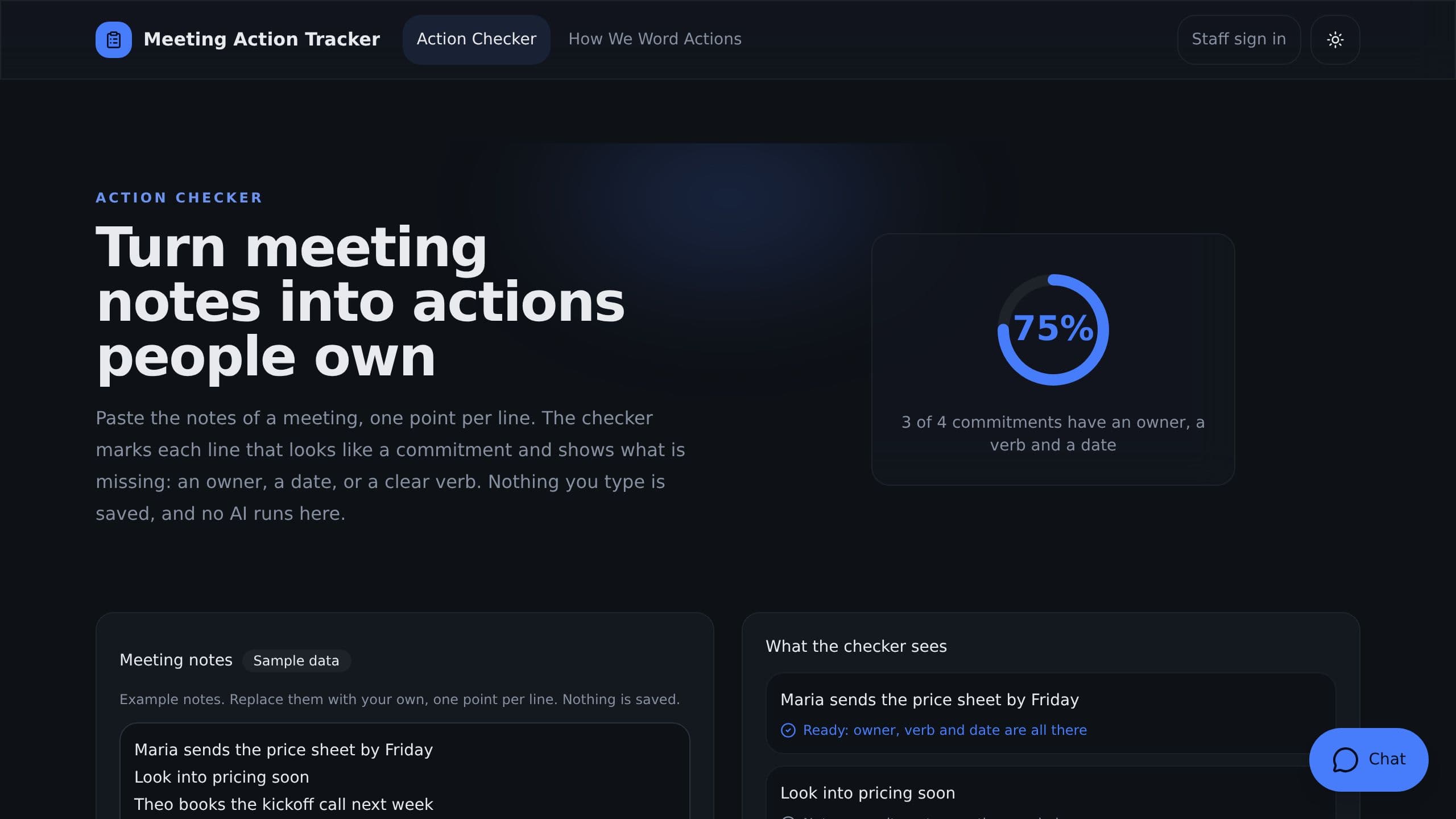 Meeting Action Tracker preview