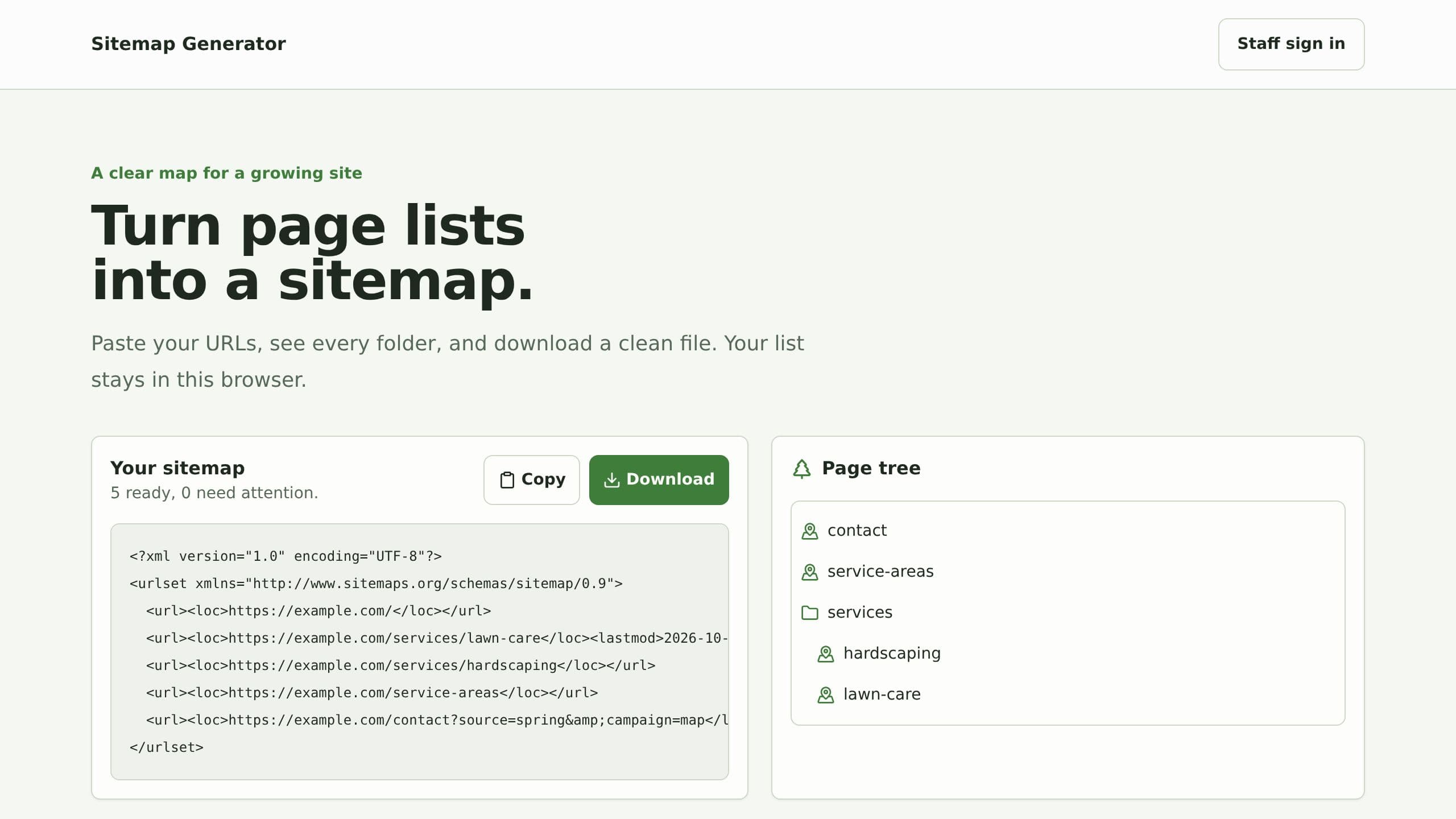 Sitemap Generator preview