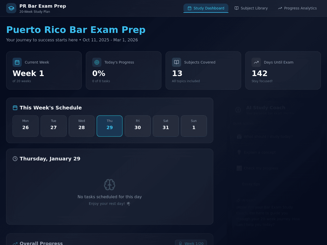 Bar Exam Planner